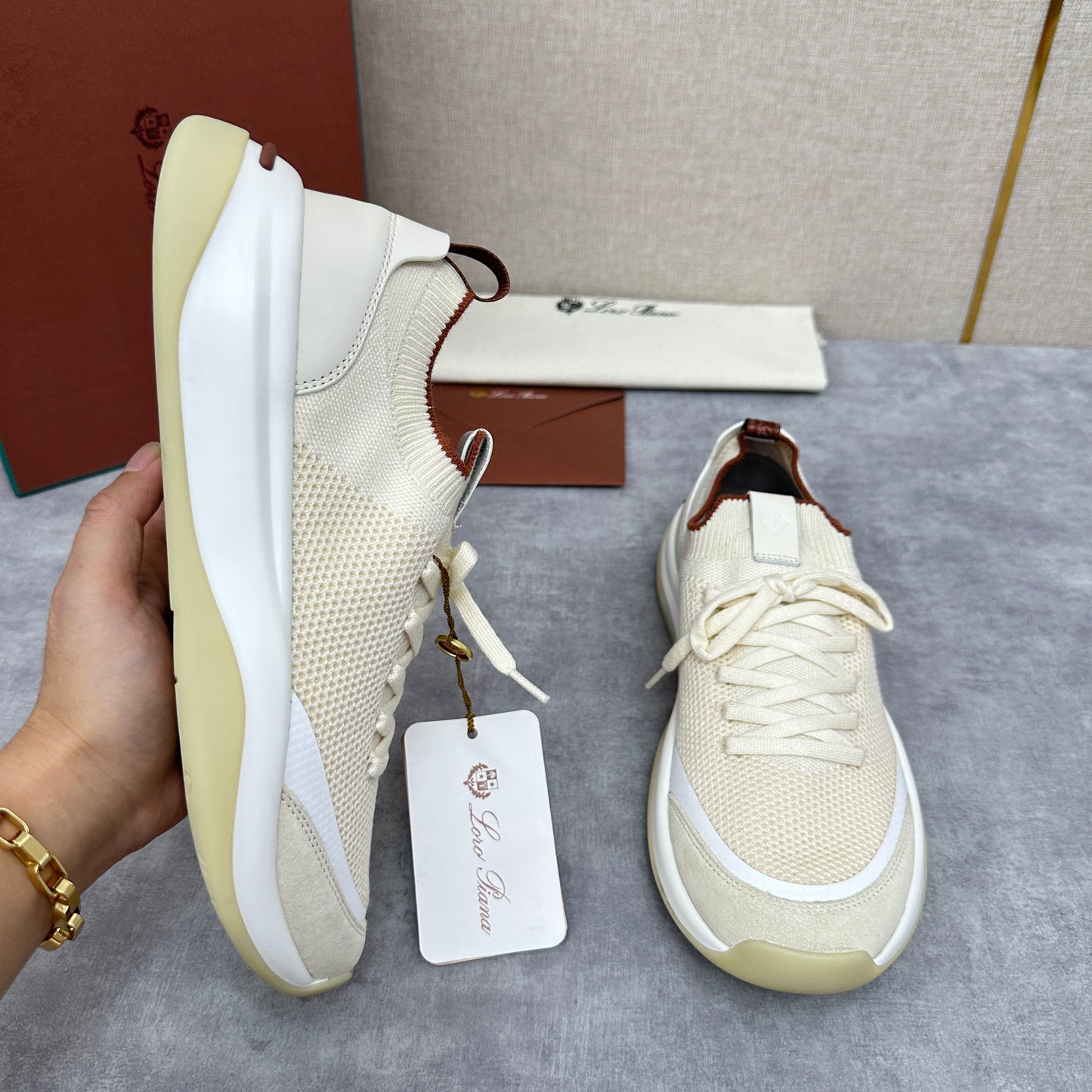 White, Black and Blue Shoes