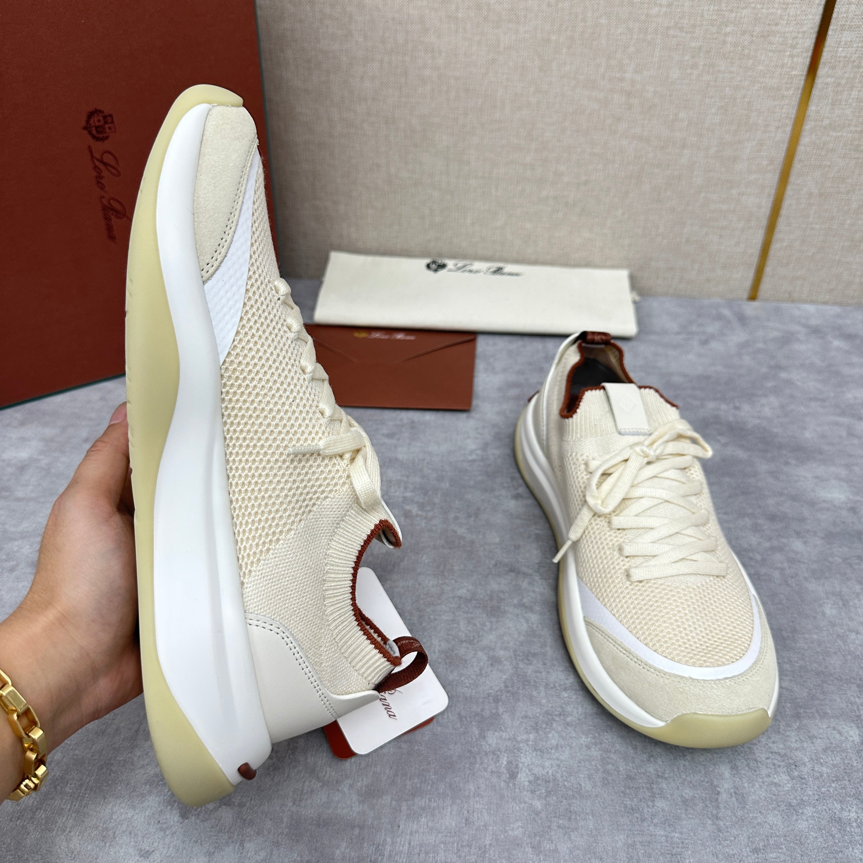 White, Black and Blue Shoes