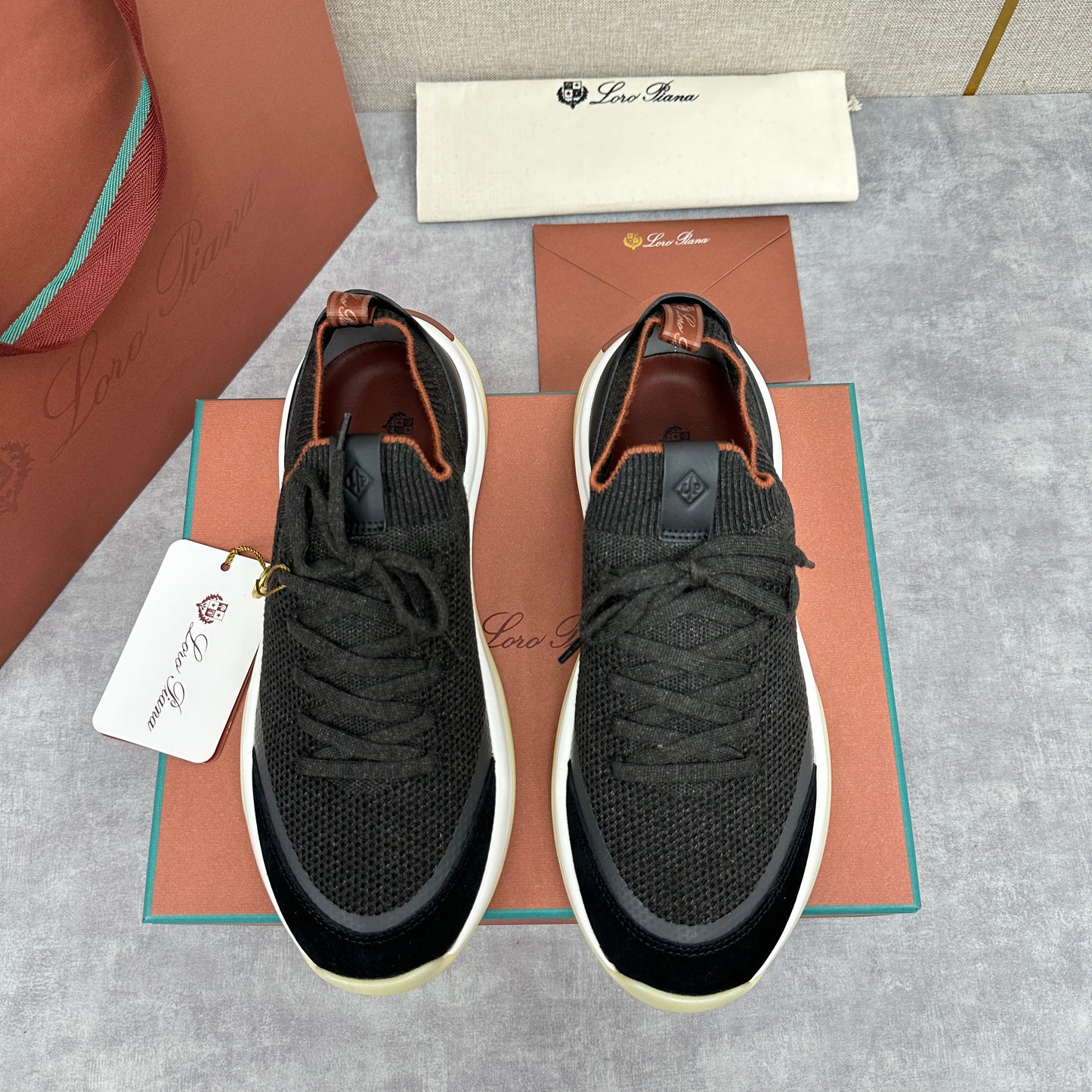 White, Black and Blue Shoes