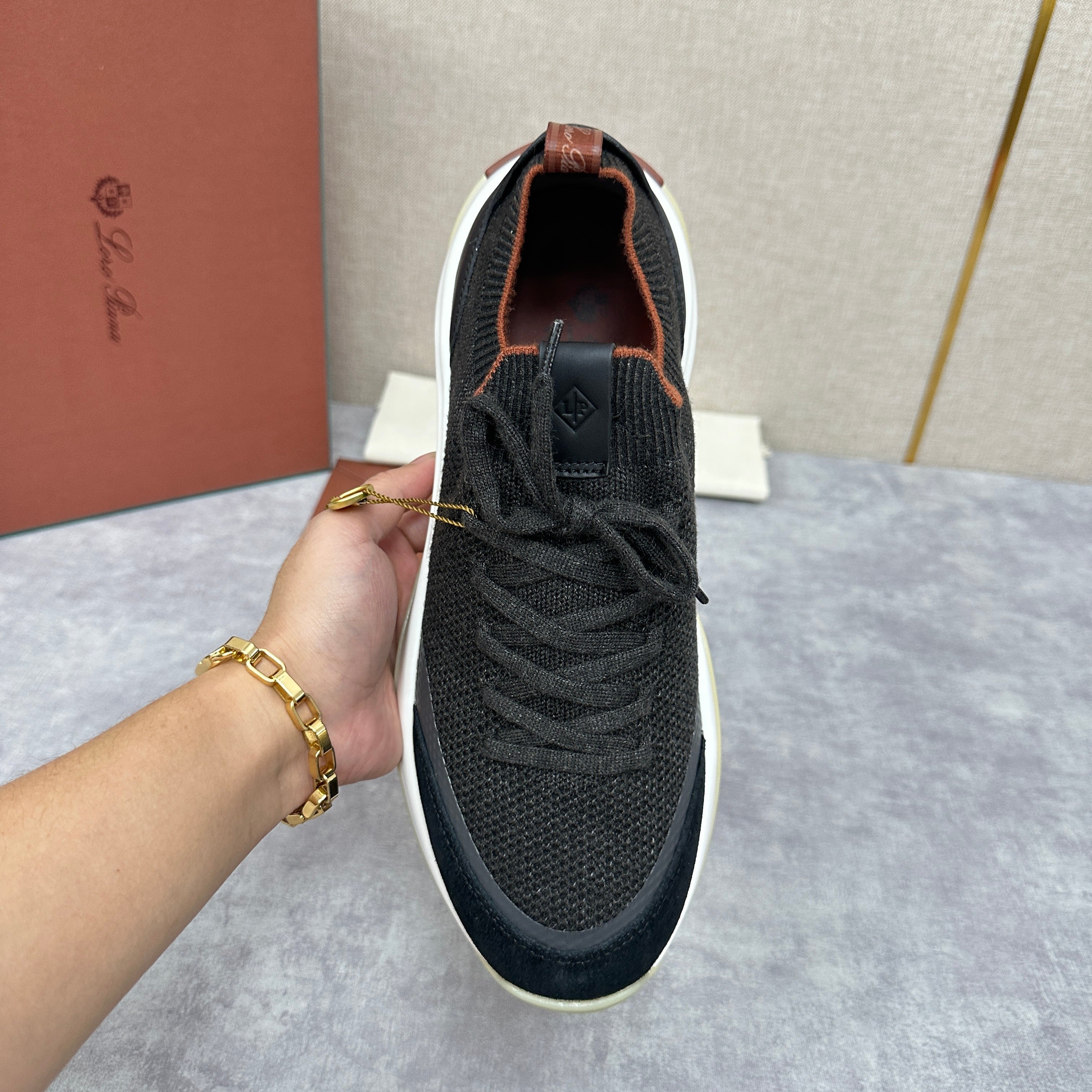 White, Black and Blue Shoes