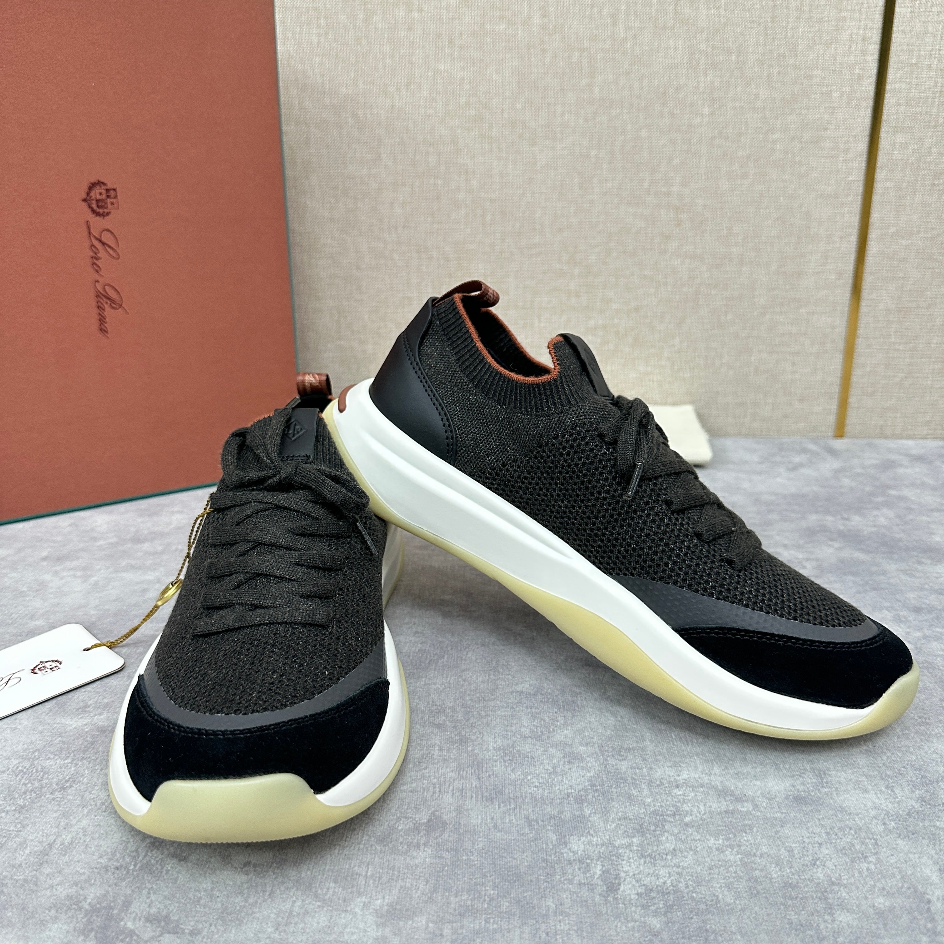 White, Black and Blue Shoes
