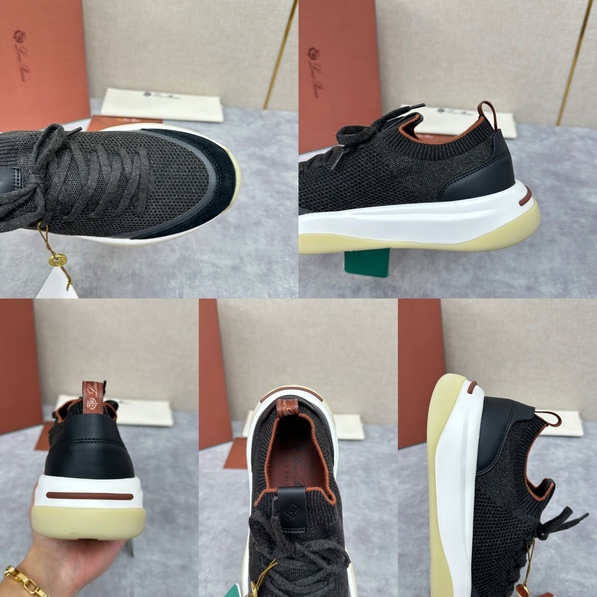 White, Black and Blue Shoes
