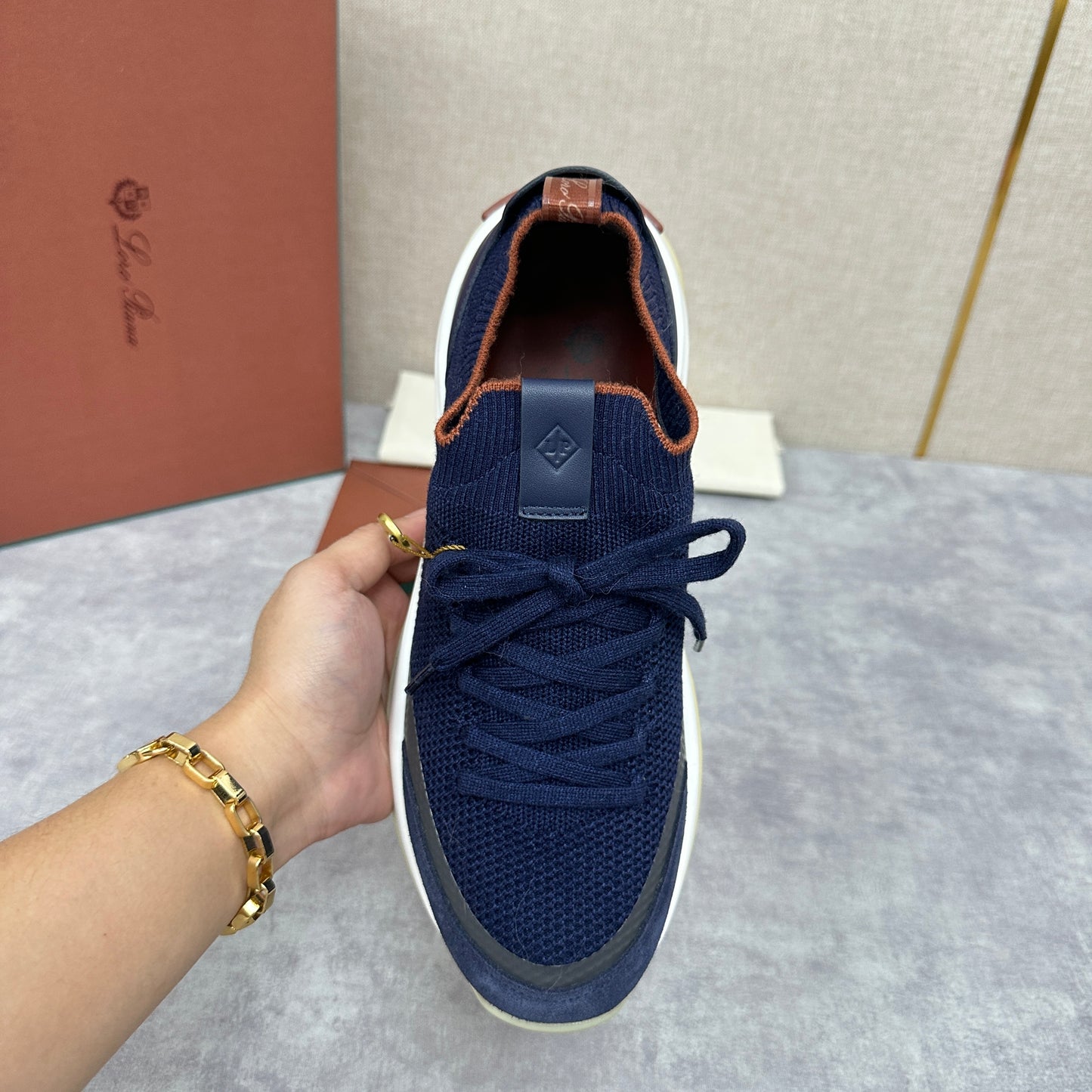 White, Black and Blue Shoes