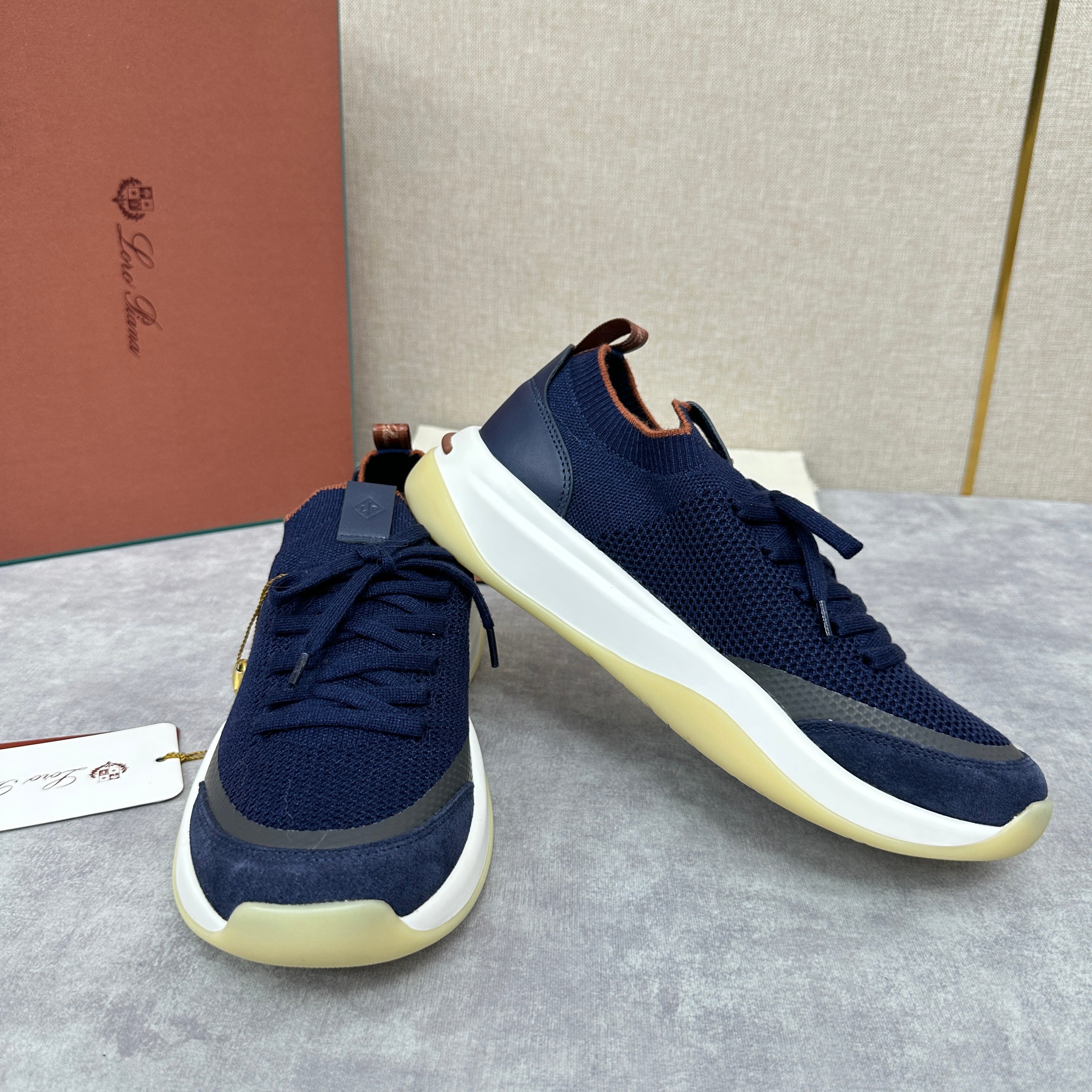 White, Black and Blue Shoes