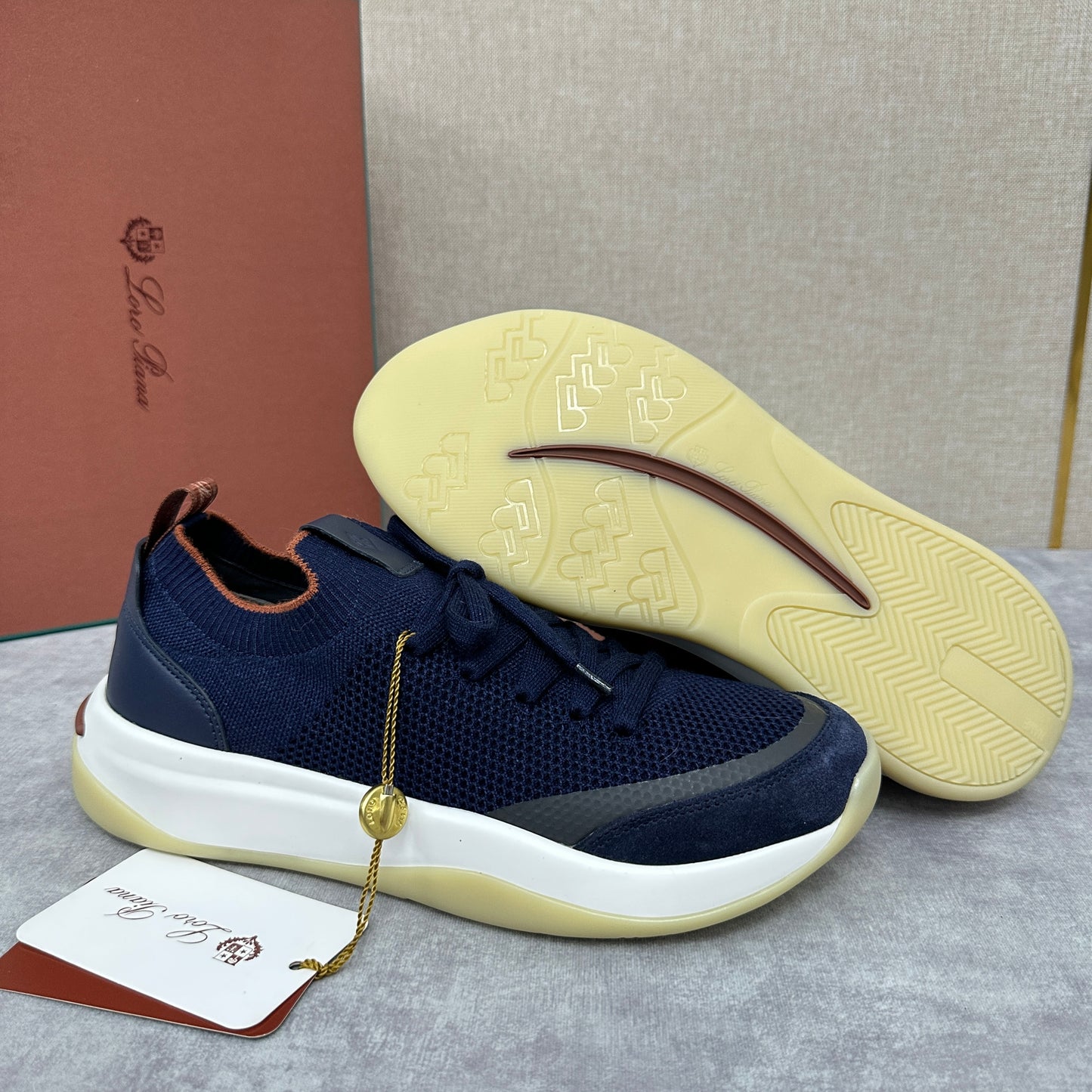 White, Black and Blue Shoes