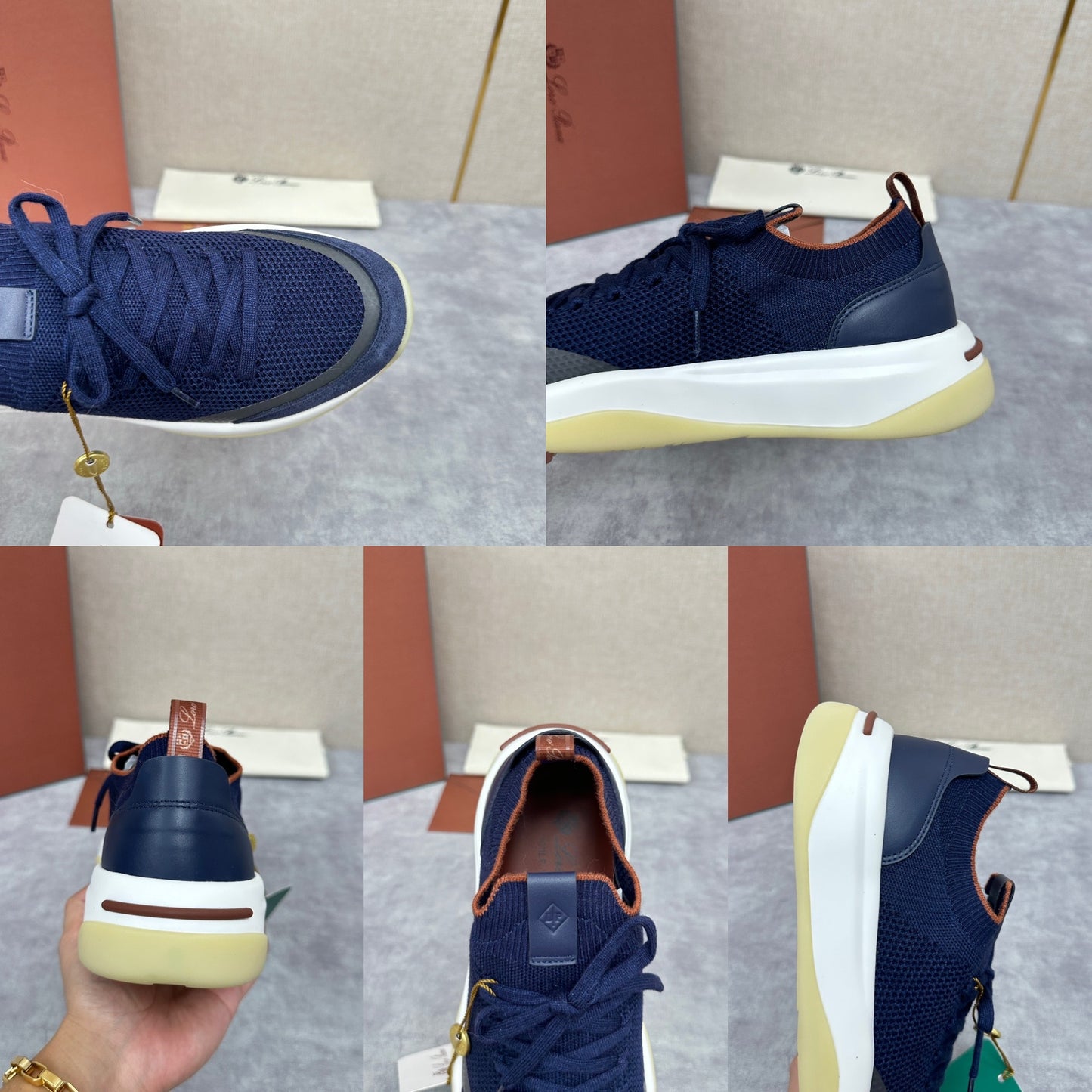 White, Black and Blue Shoes