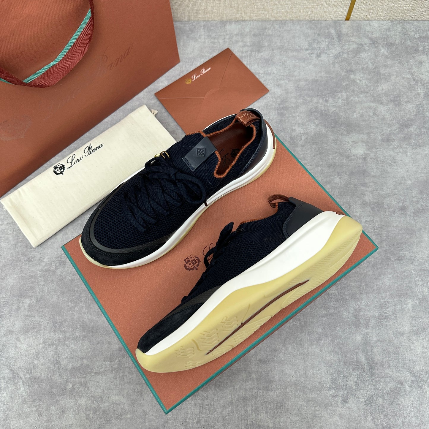 White, Black and Blue Shoes