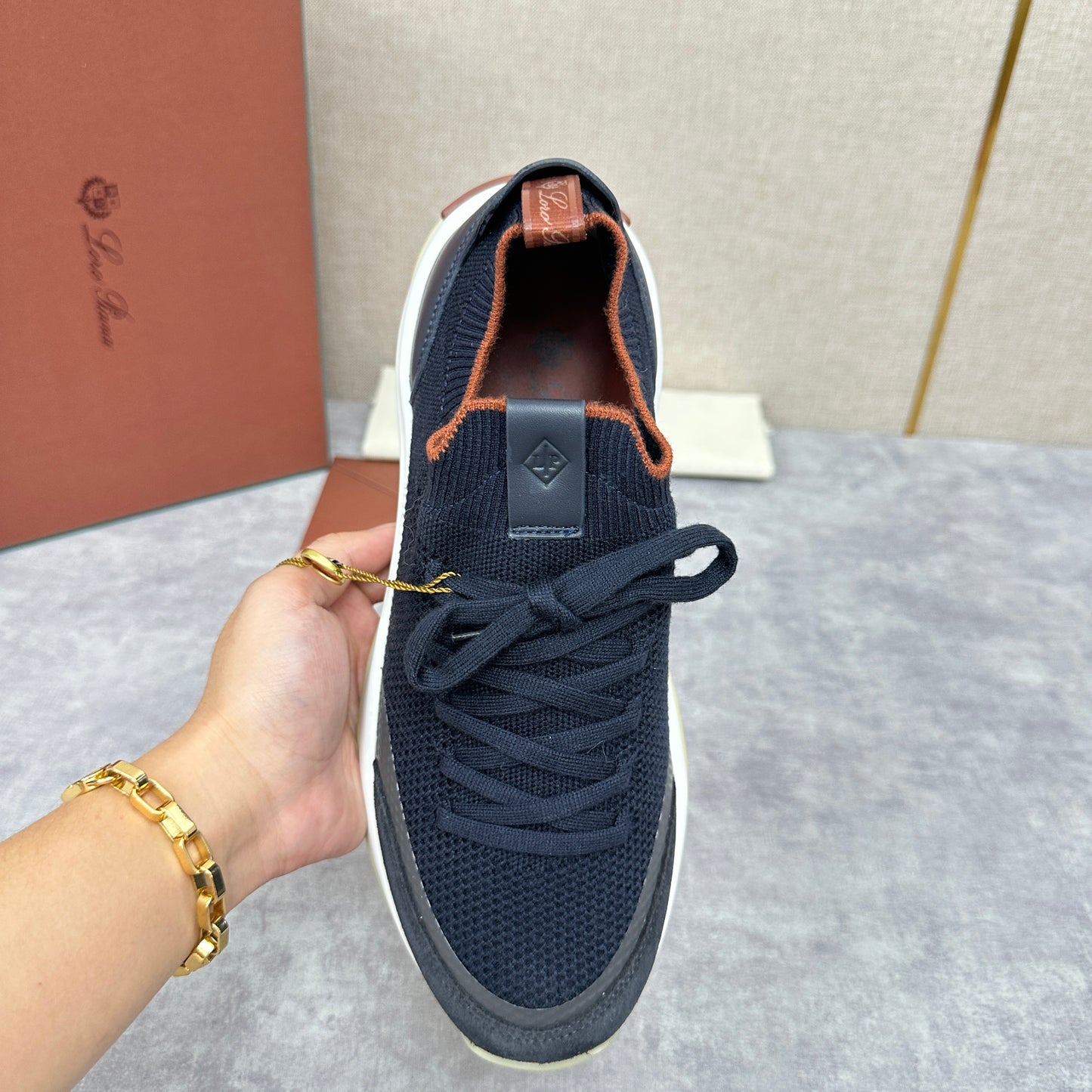 White, Black and Blue Shoes