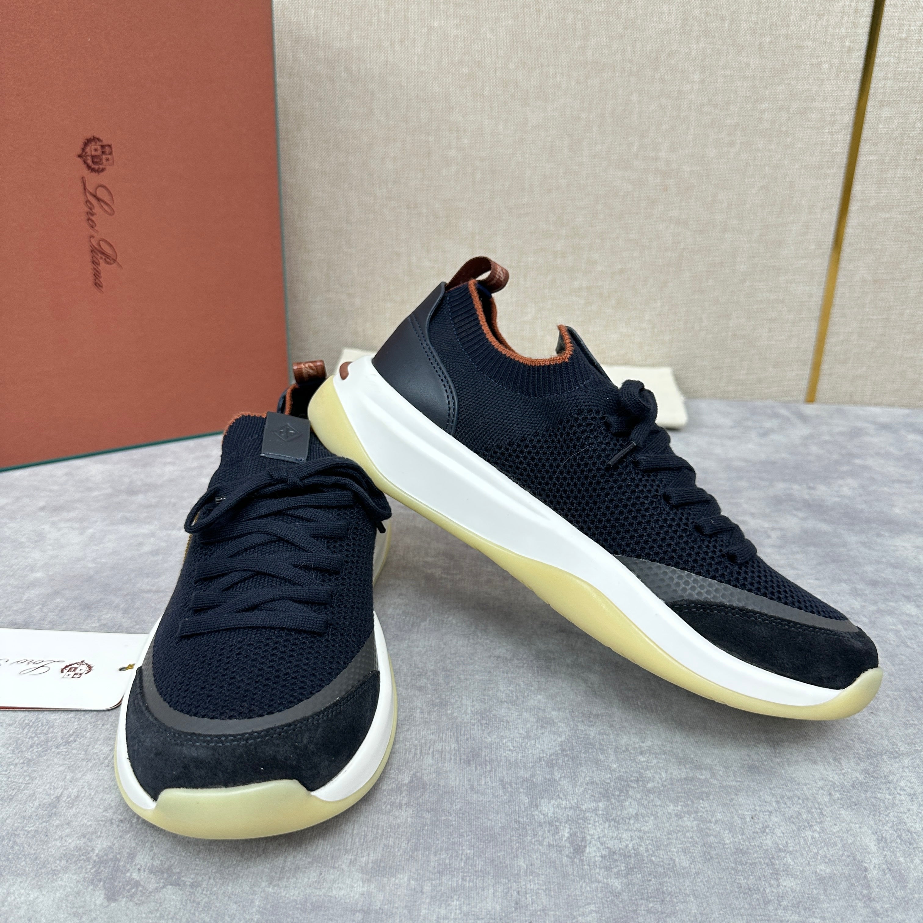 White, Black and Blue Shoes