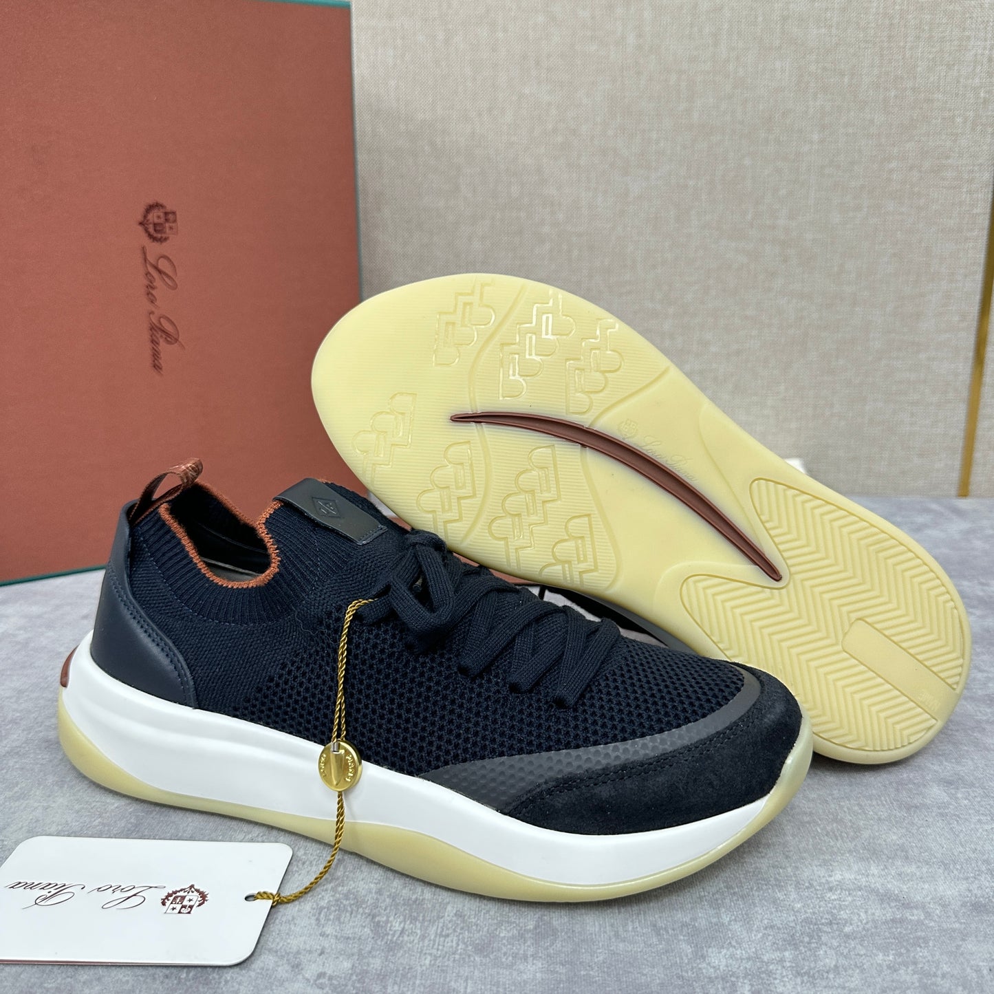 White, Black and Blue Shoes