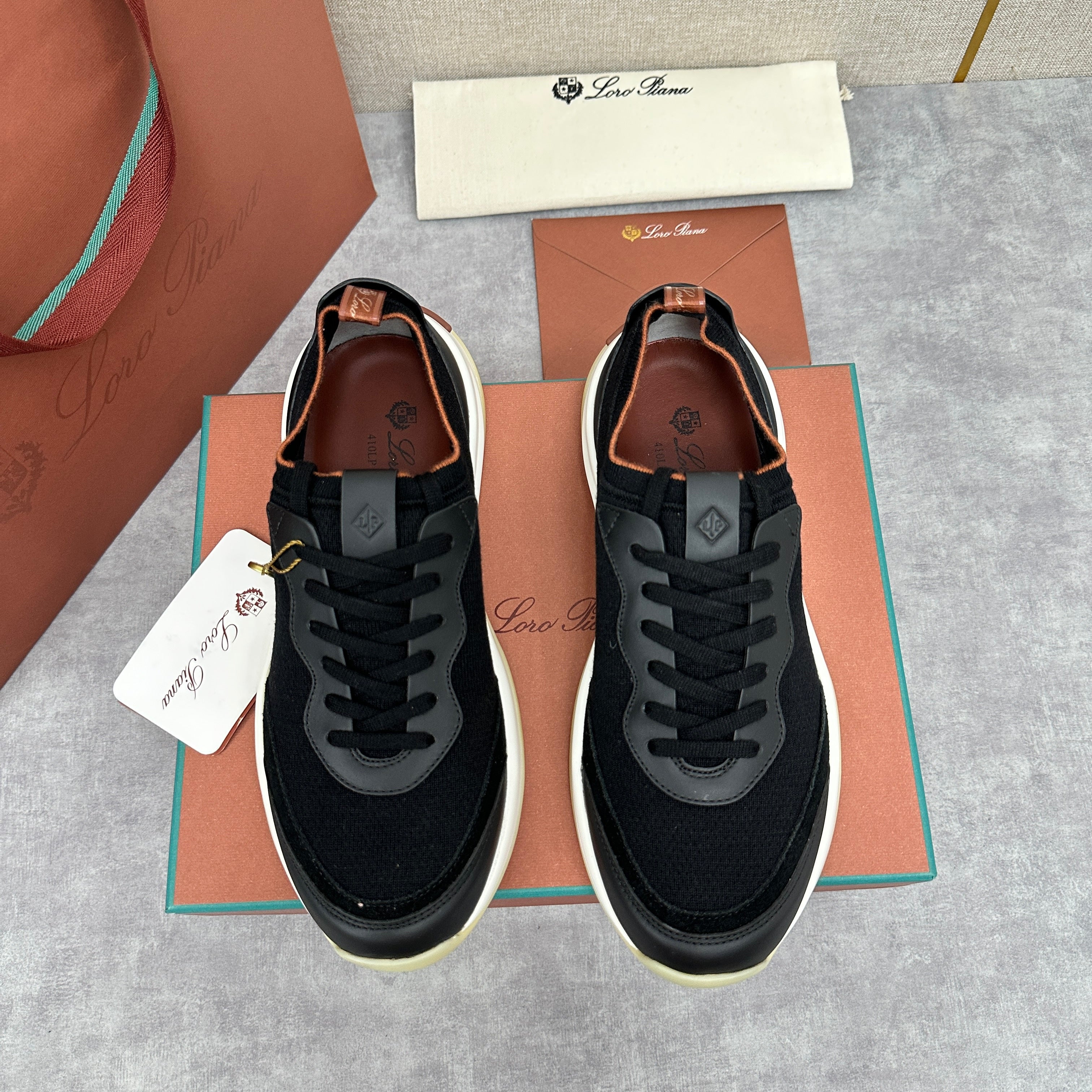 White, Black and Blue Shoes