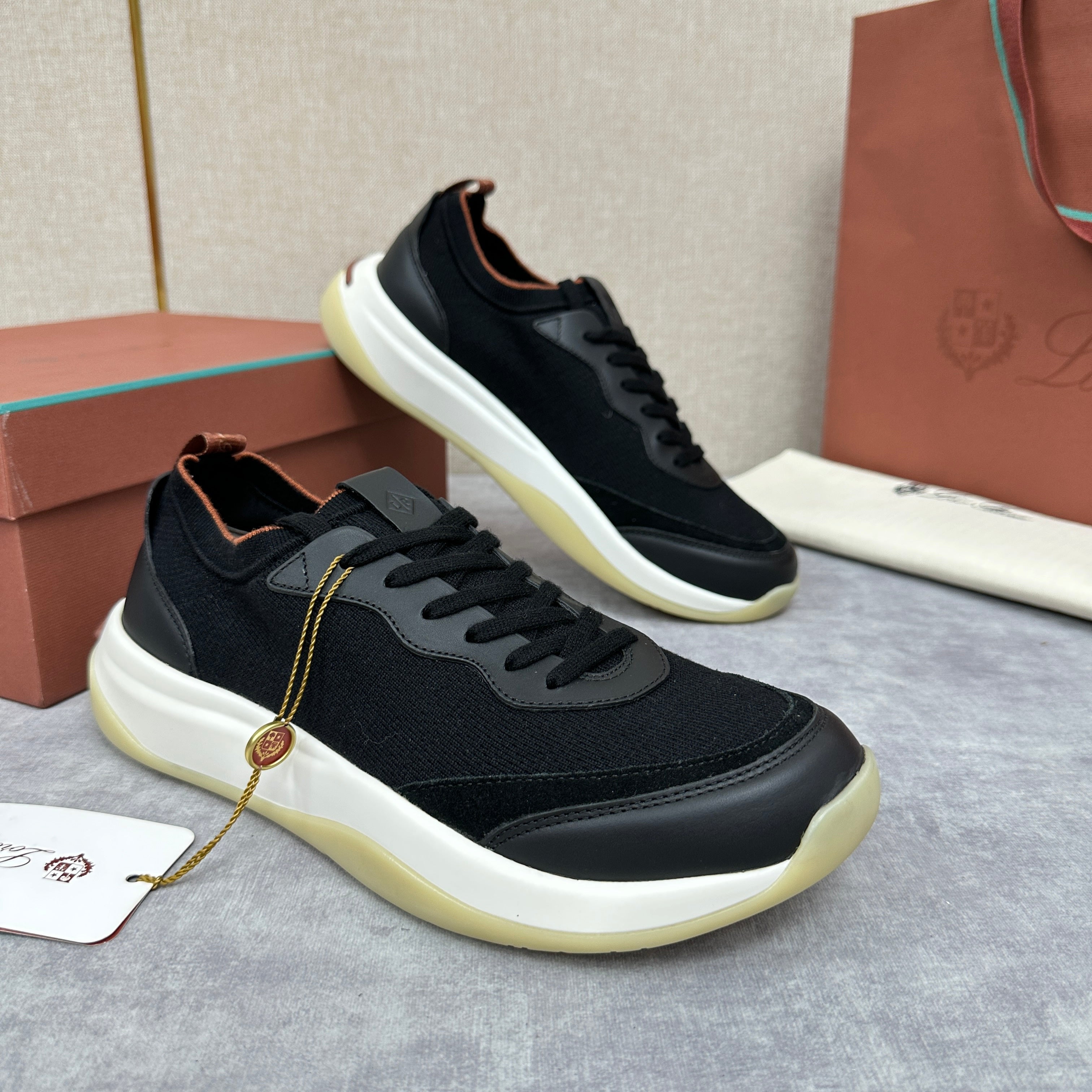 White, Black and Blue Shoes