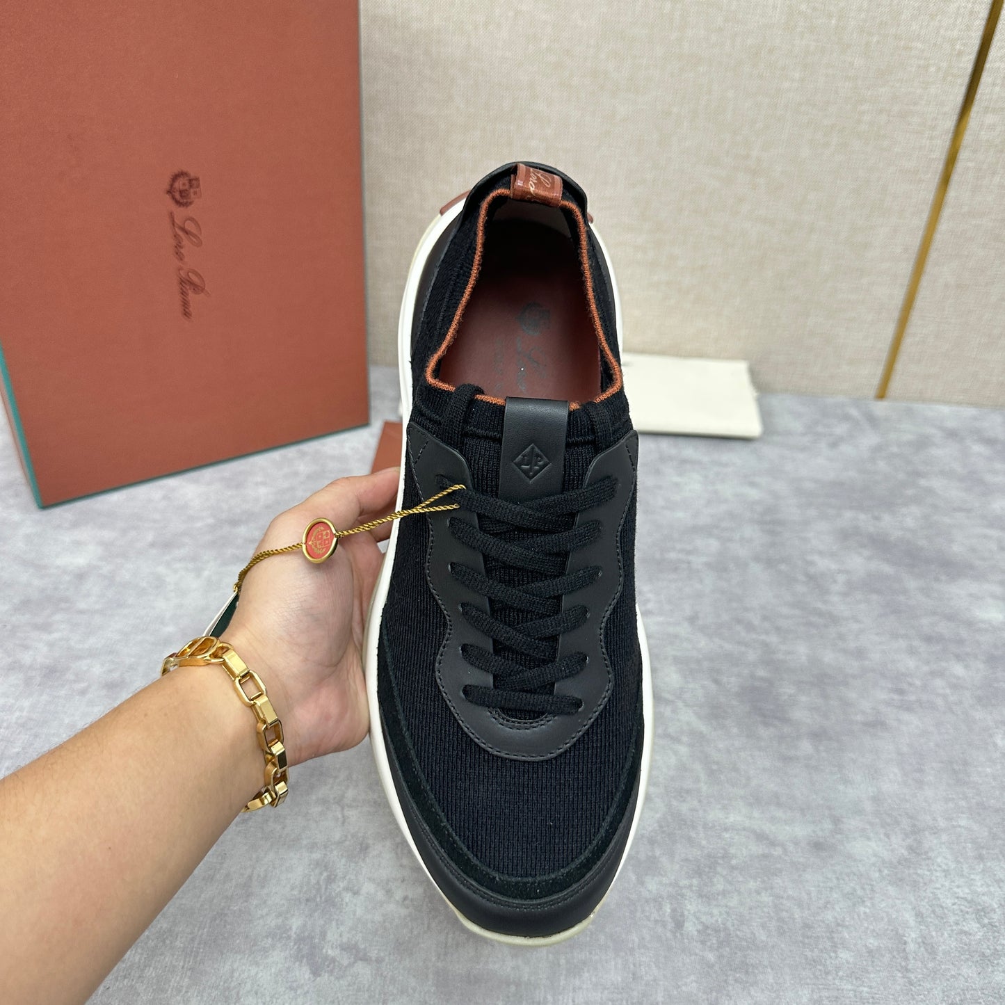 White, Black and Blue Shoes