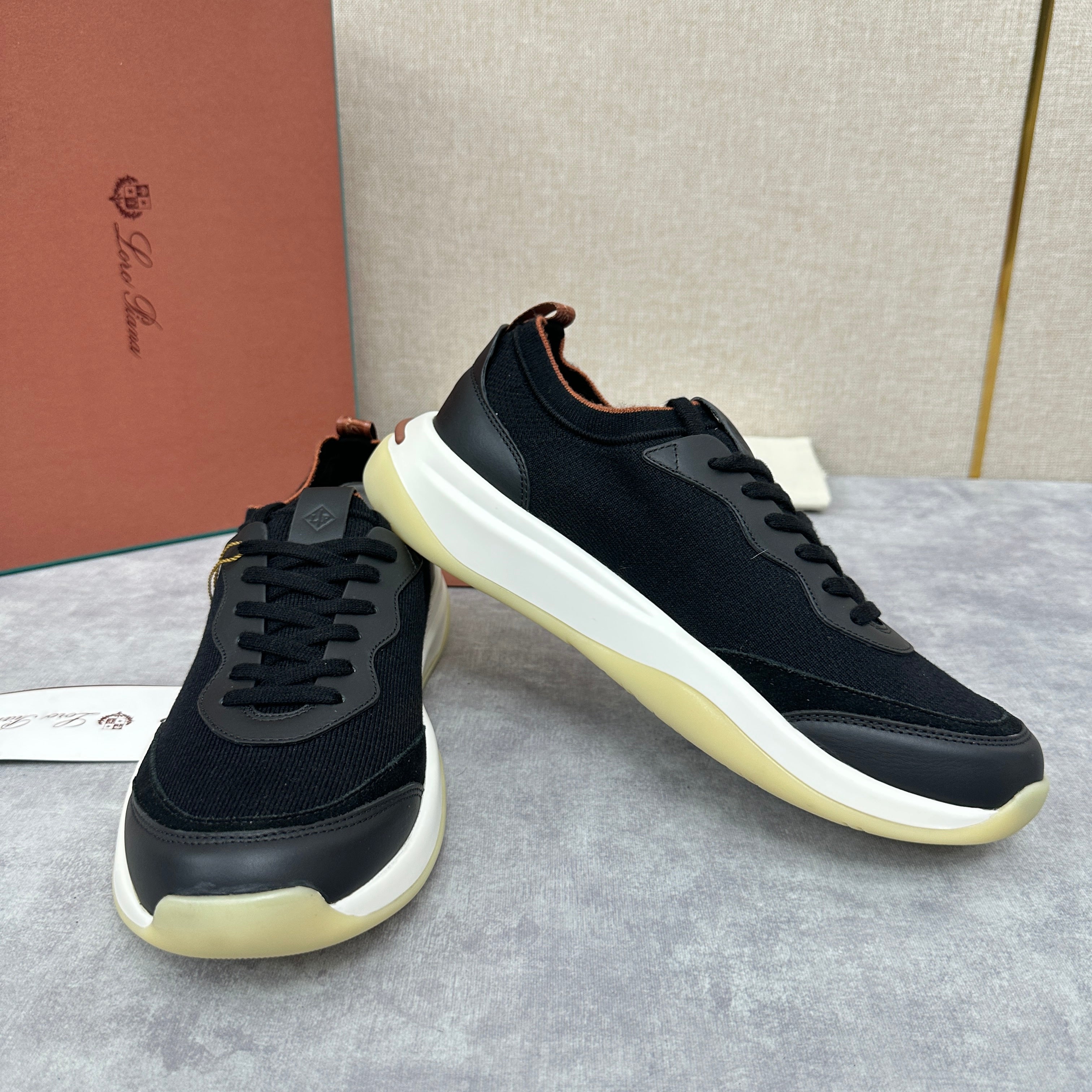 White, Black and Blue Shoes
