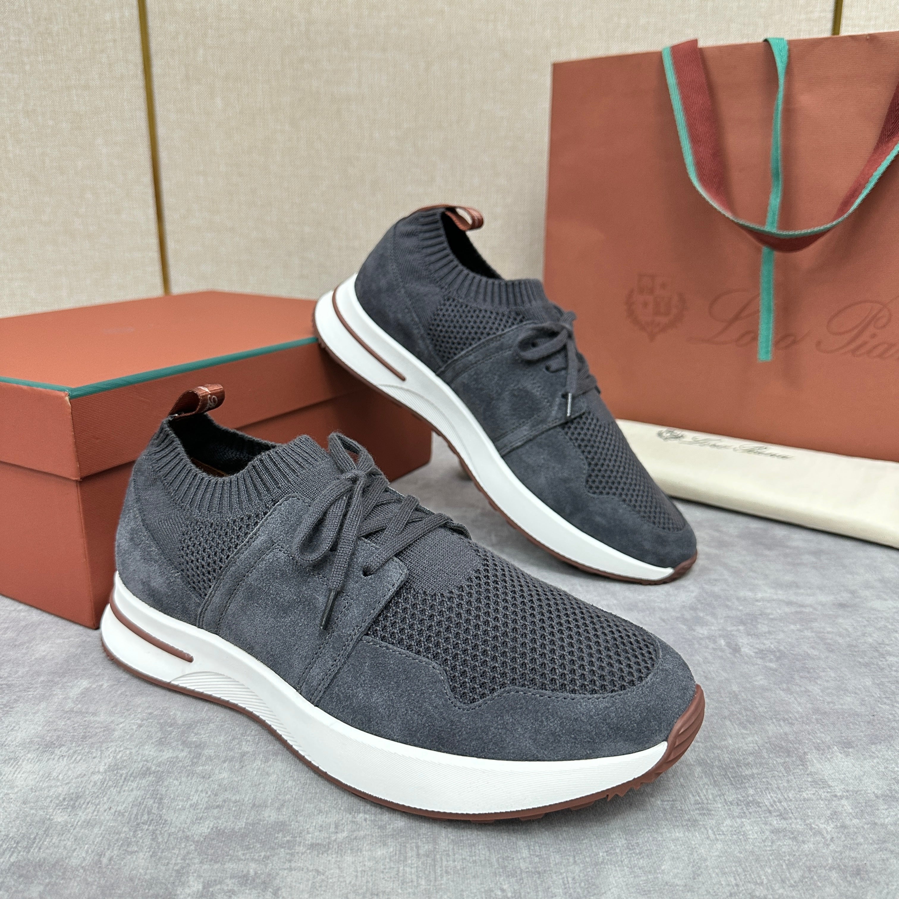 Grey, Blue and Black Shoes - FashionHype.xyz