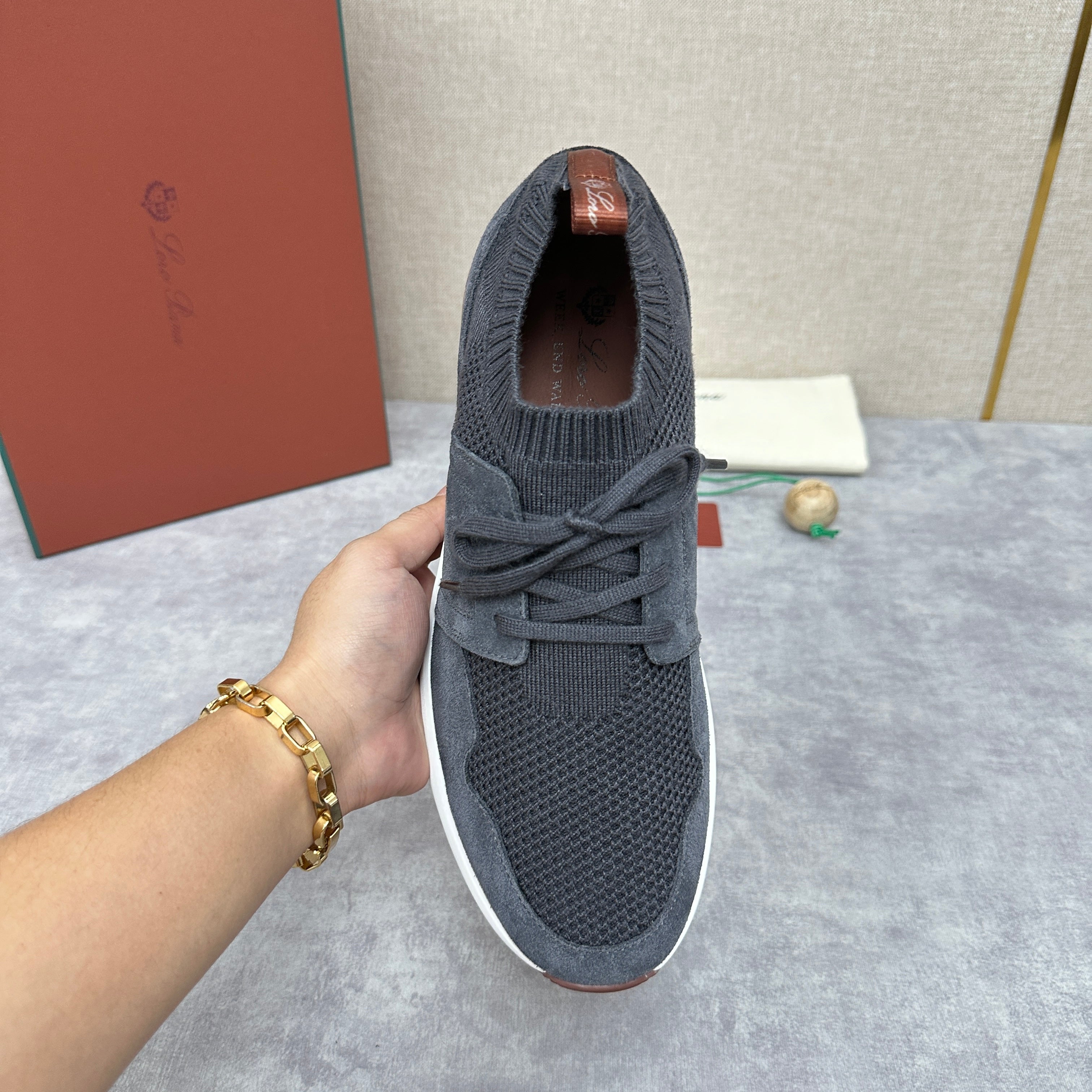Grey, Blue and Black Shoes - FashionHype.xyz