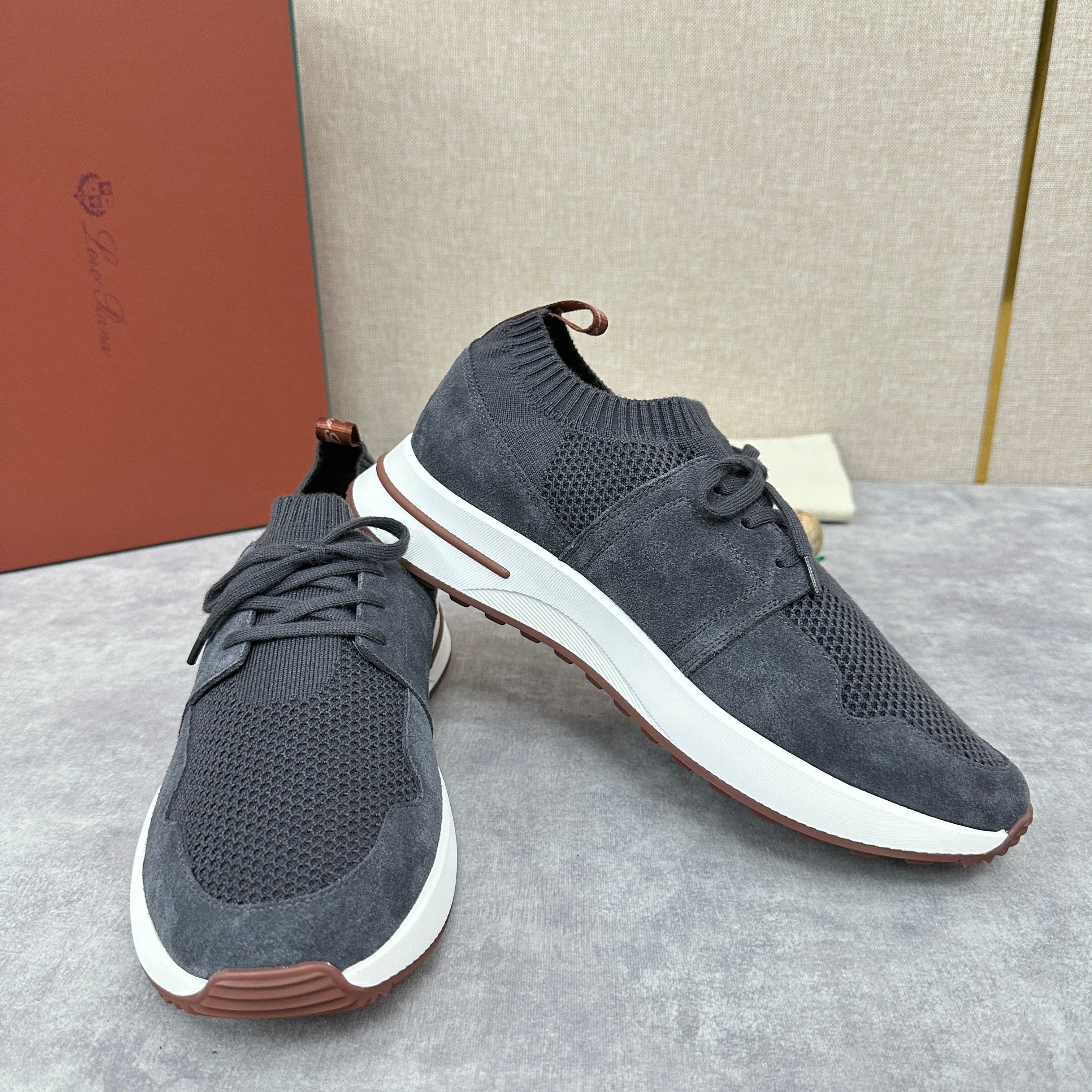 Grey, Blue and Black Shoes - FashionHype.xyz