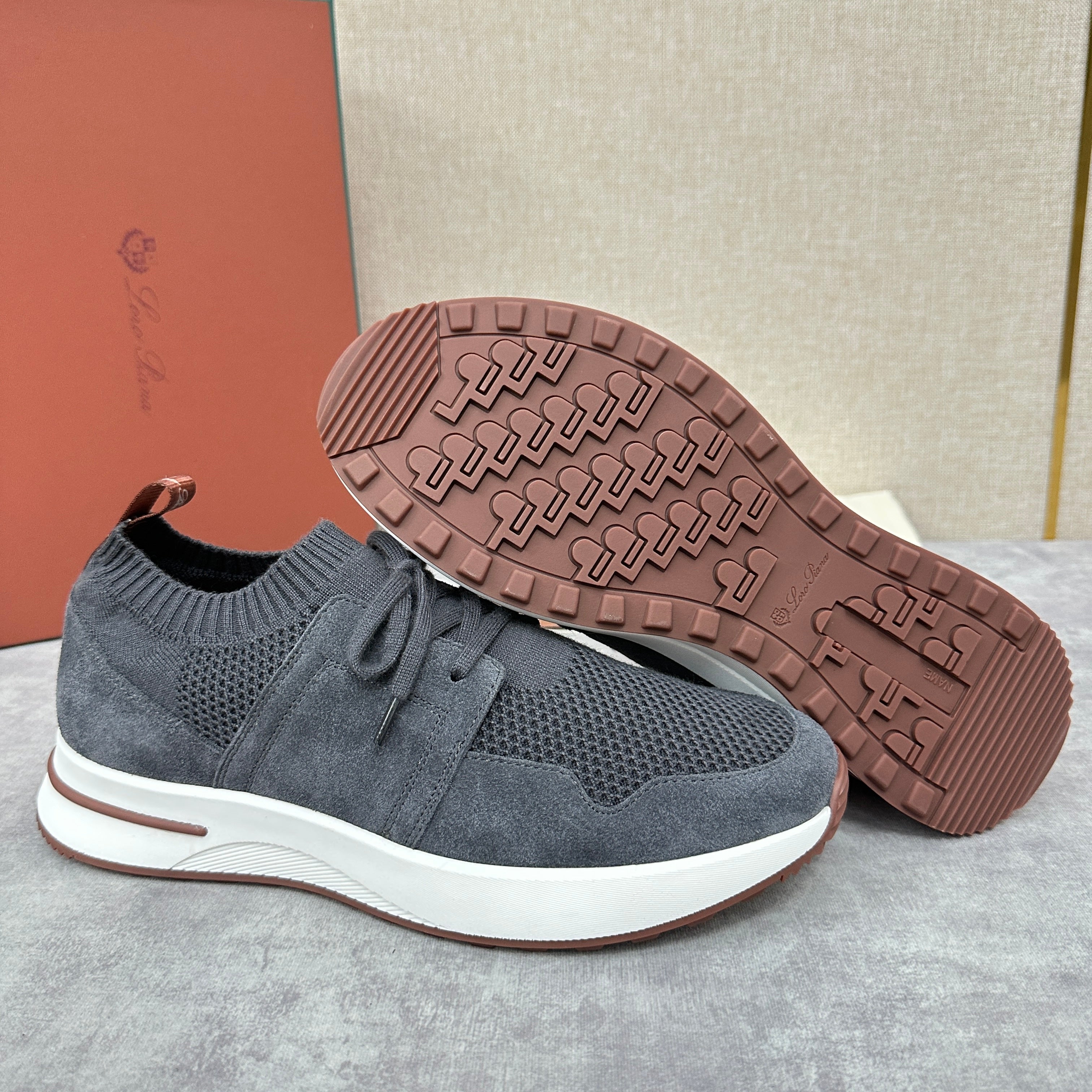 Grey, Blue and Black Shoes - FashionHype.xyz