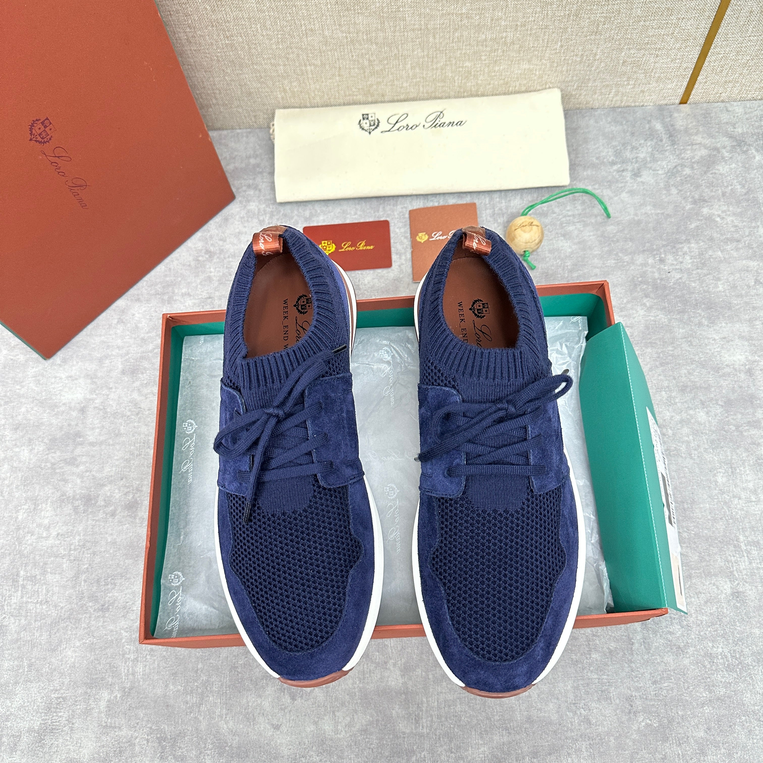 Grey, Blue and Black Shoes - FashionHype.xyz