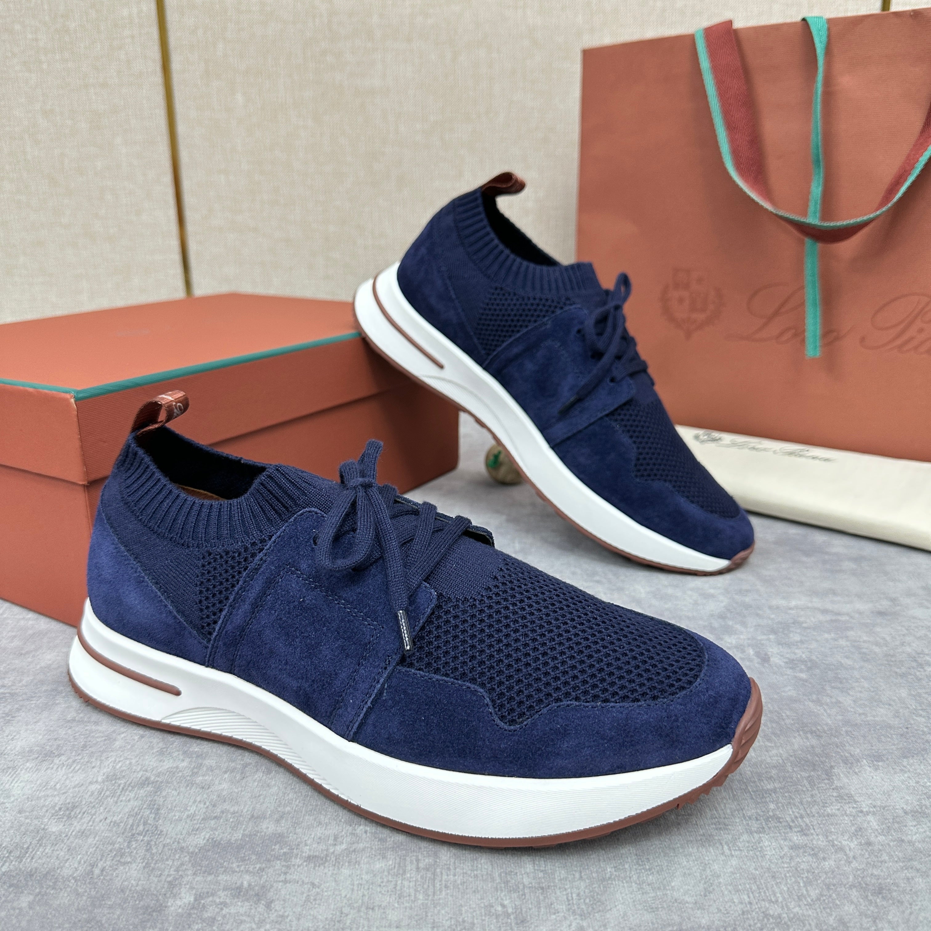 Grey, Blue and Black Shoes - FashionHype.xyz