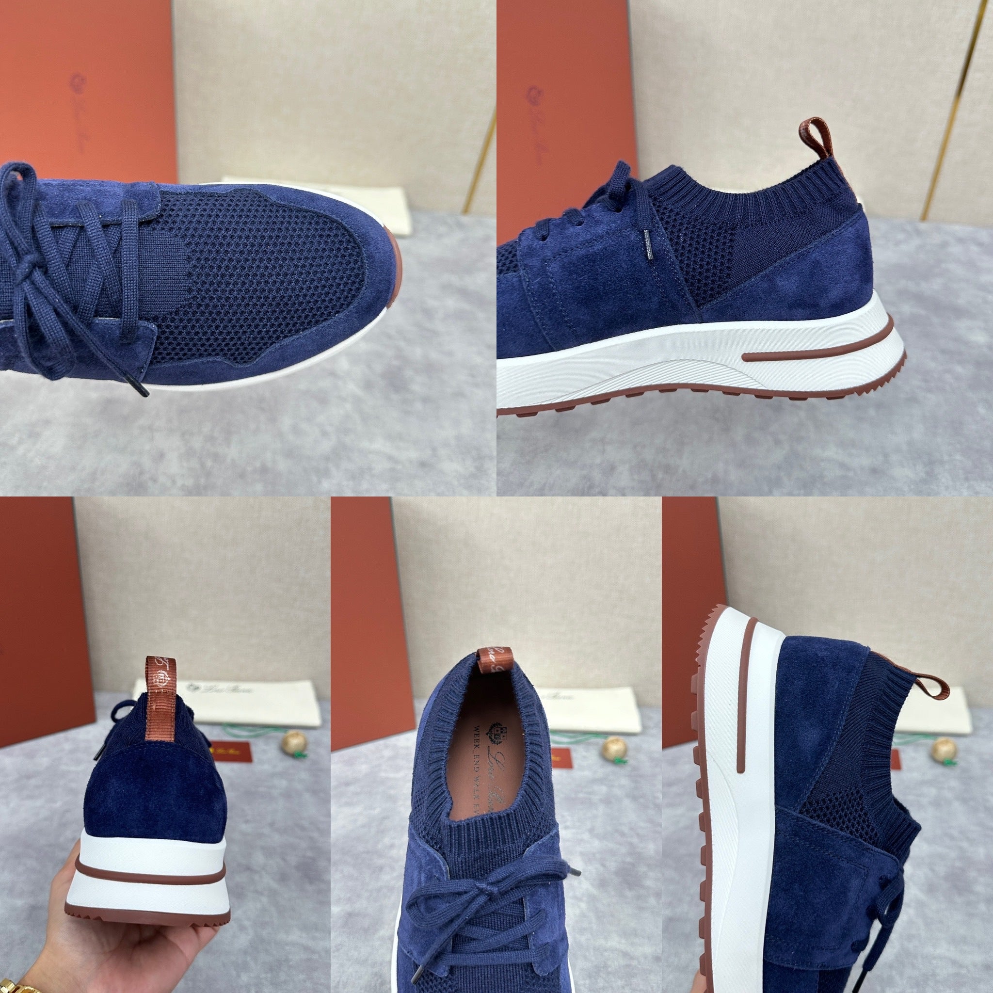 Grey, Blue and Black Shoes - FashionHype.xyz