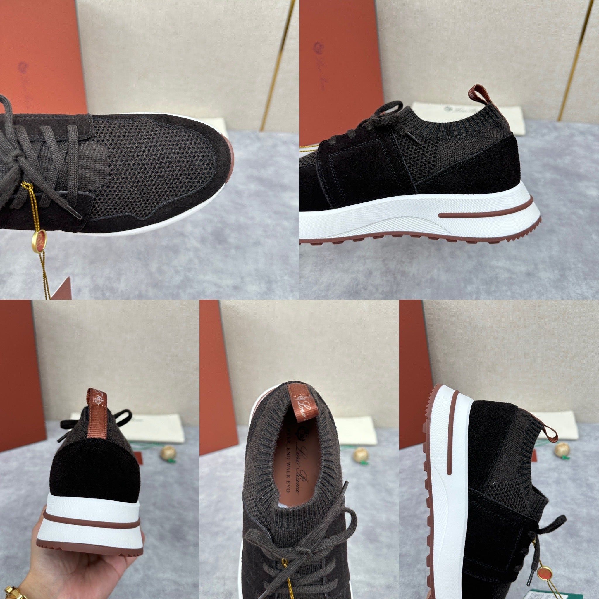 Grey, Blue and Black Shoes - FashionHype.xyz