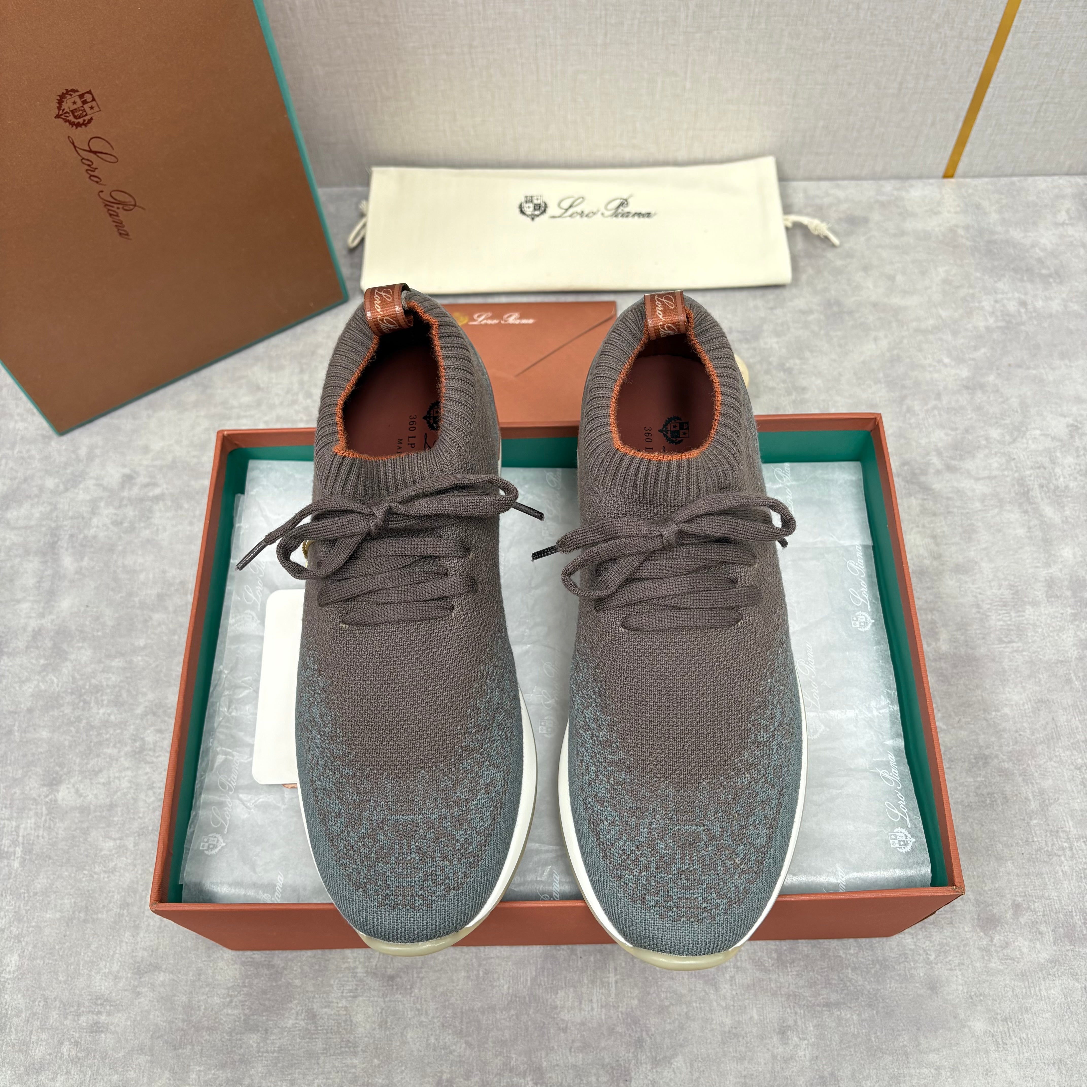 Brown, Blue and Black Shoes