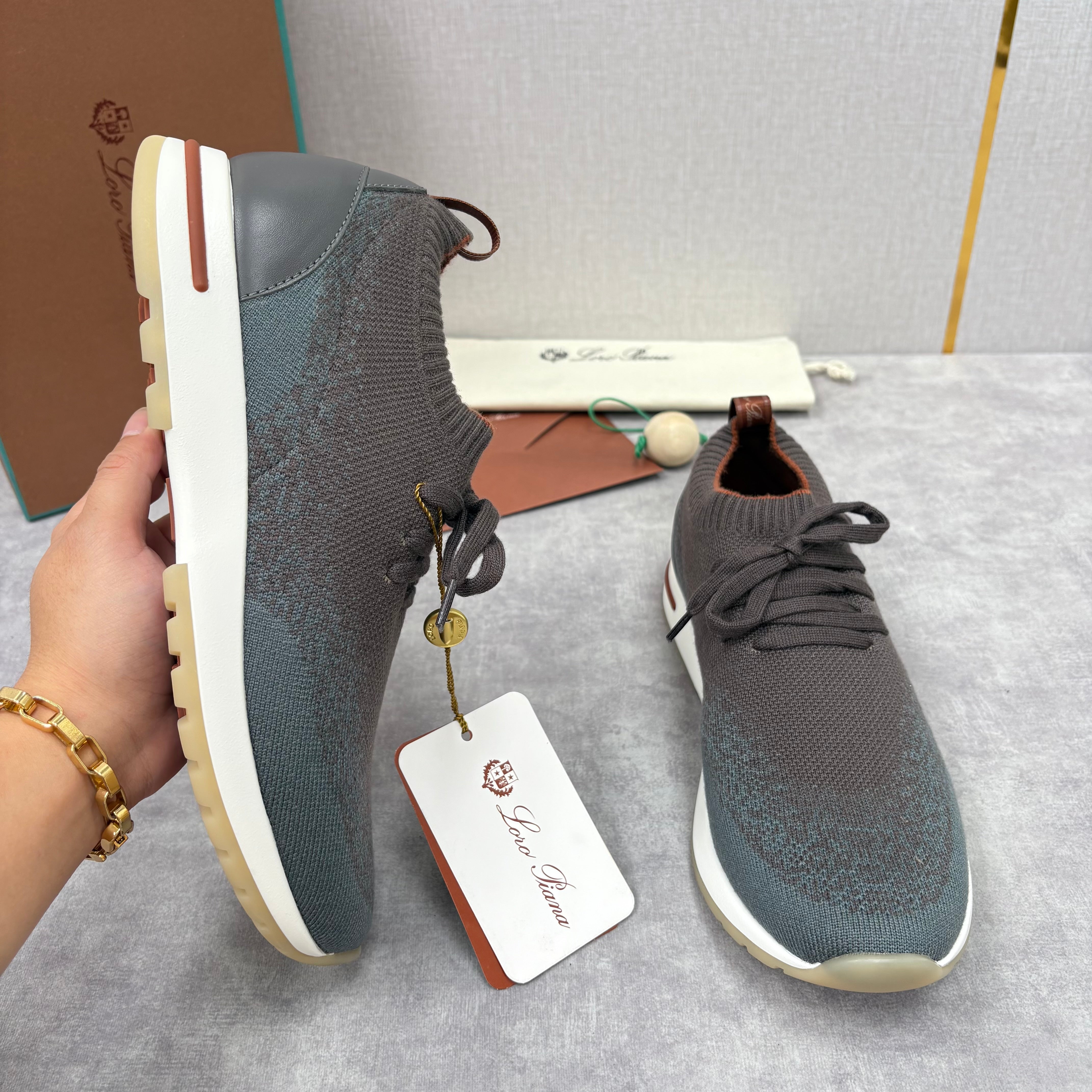 Brown, Blue and Black Shoes