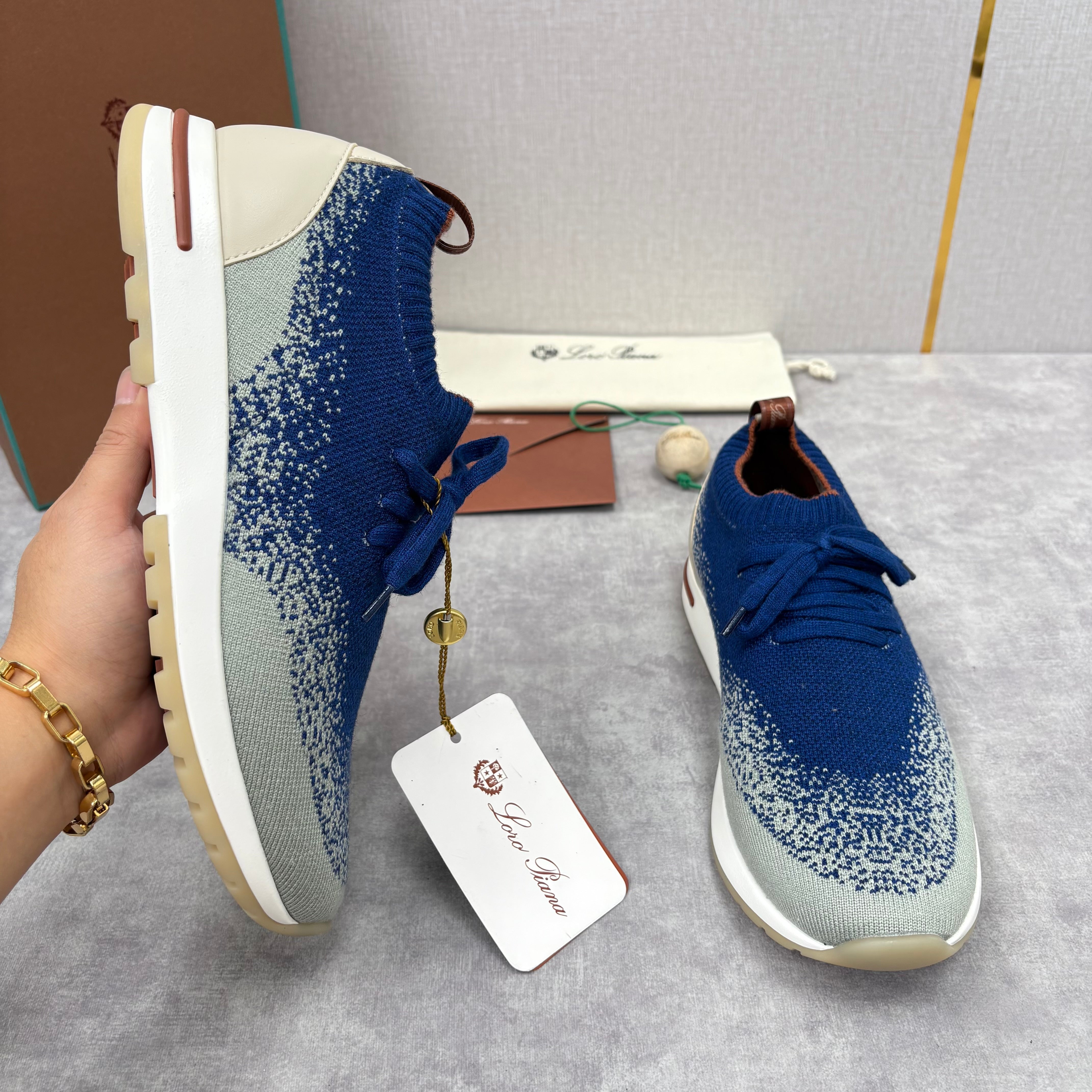 Brown, Blue and Black Shoes