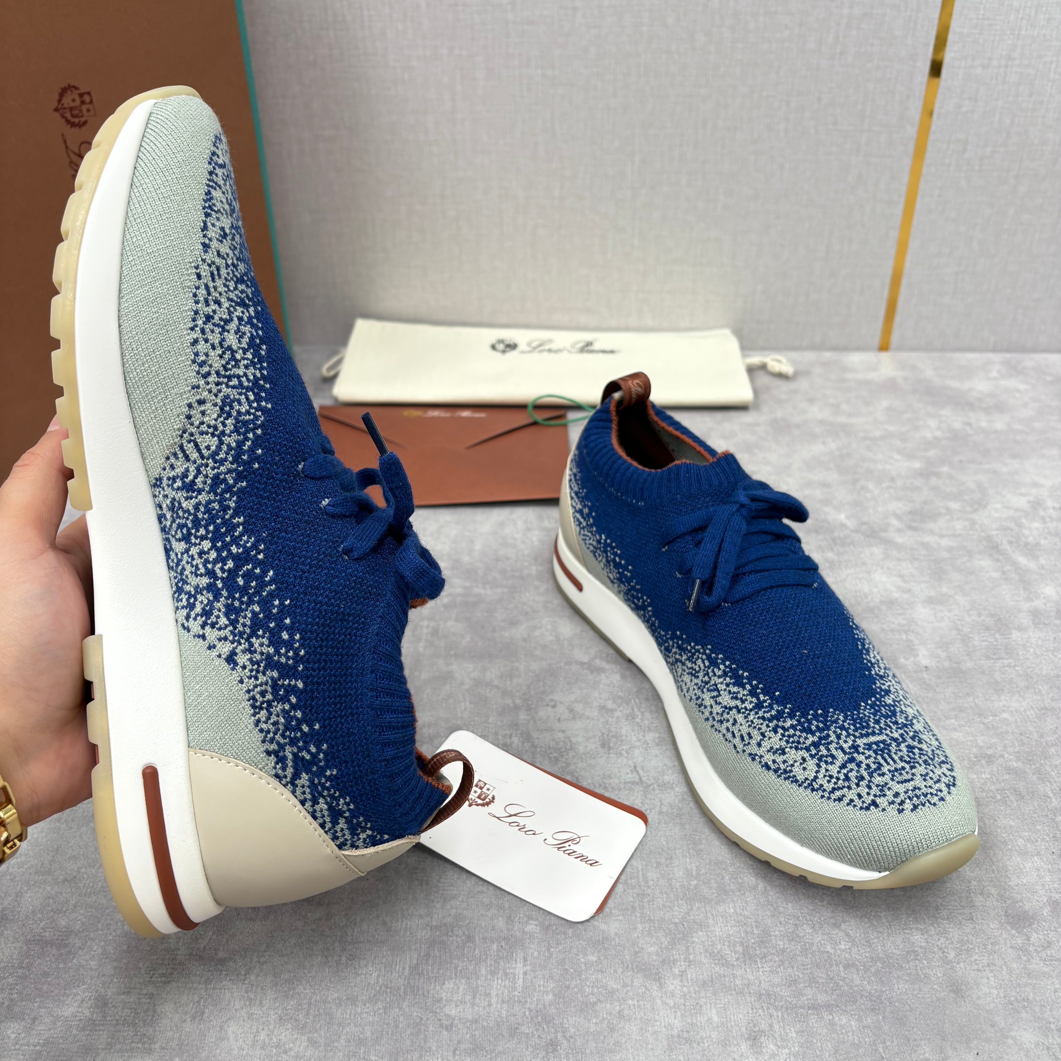 Brown, Blue and Black Shoes