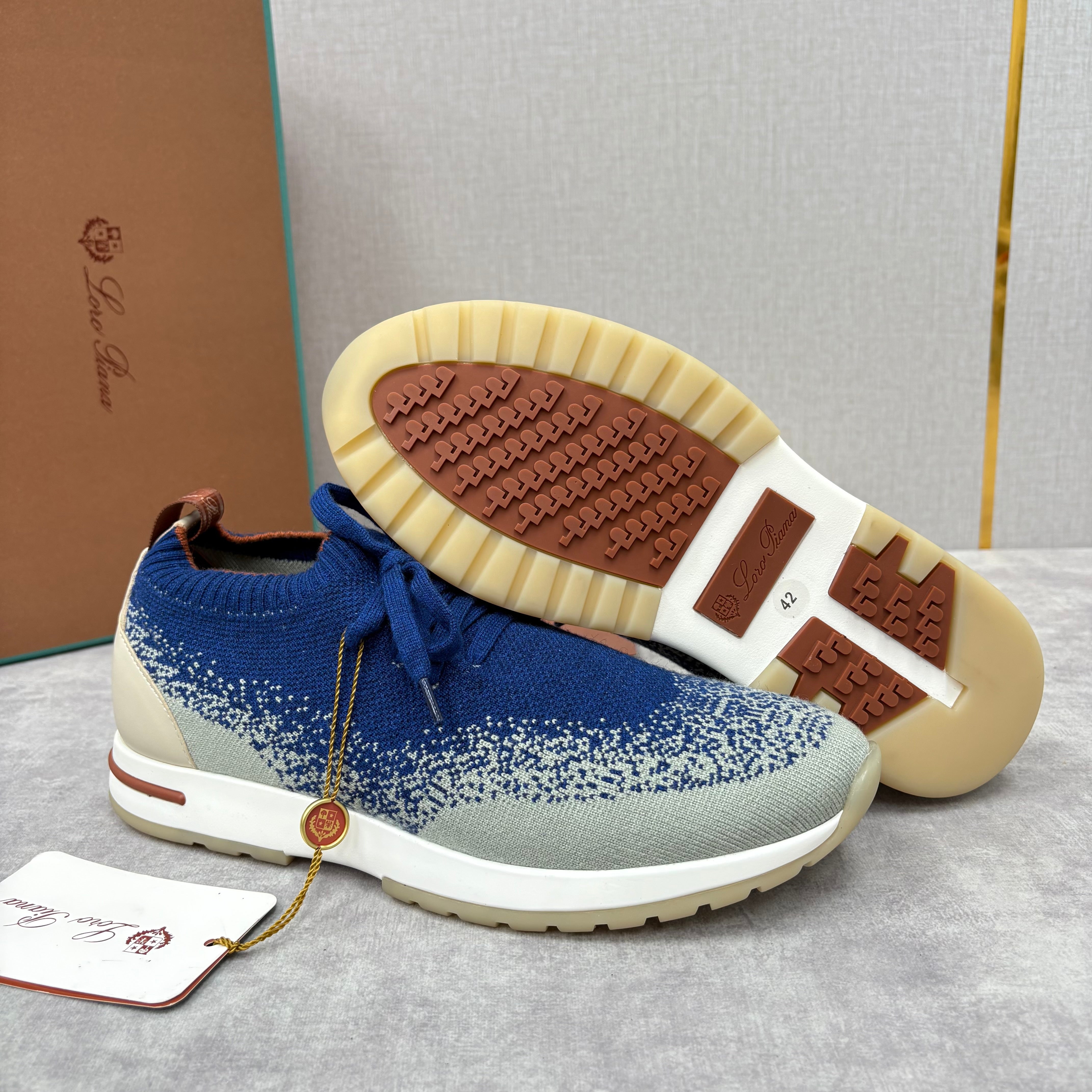 Brown, Blue and Black Shoes