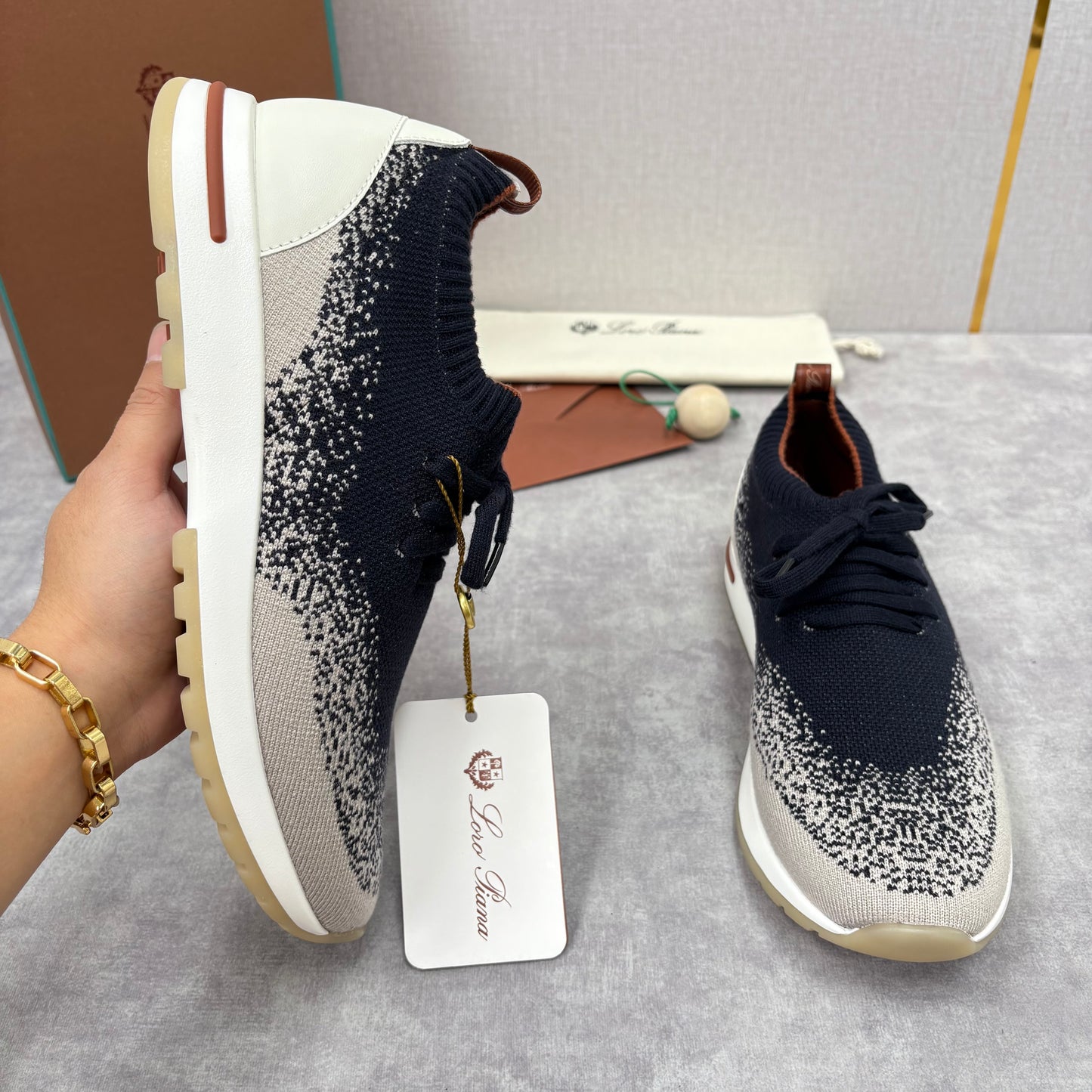 Brown, Blue and Black Shoes