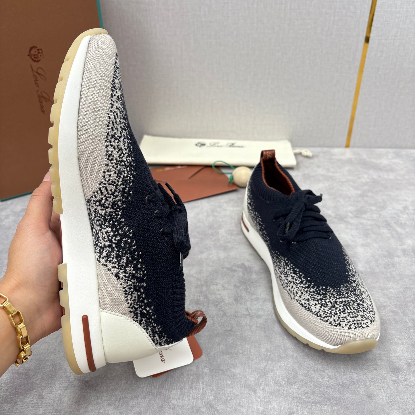 Brown, Blue and Black Shoes