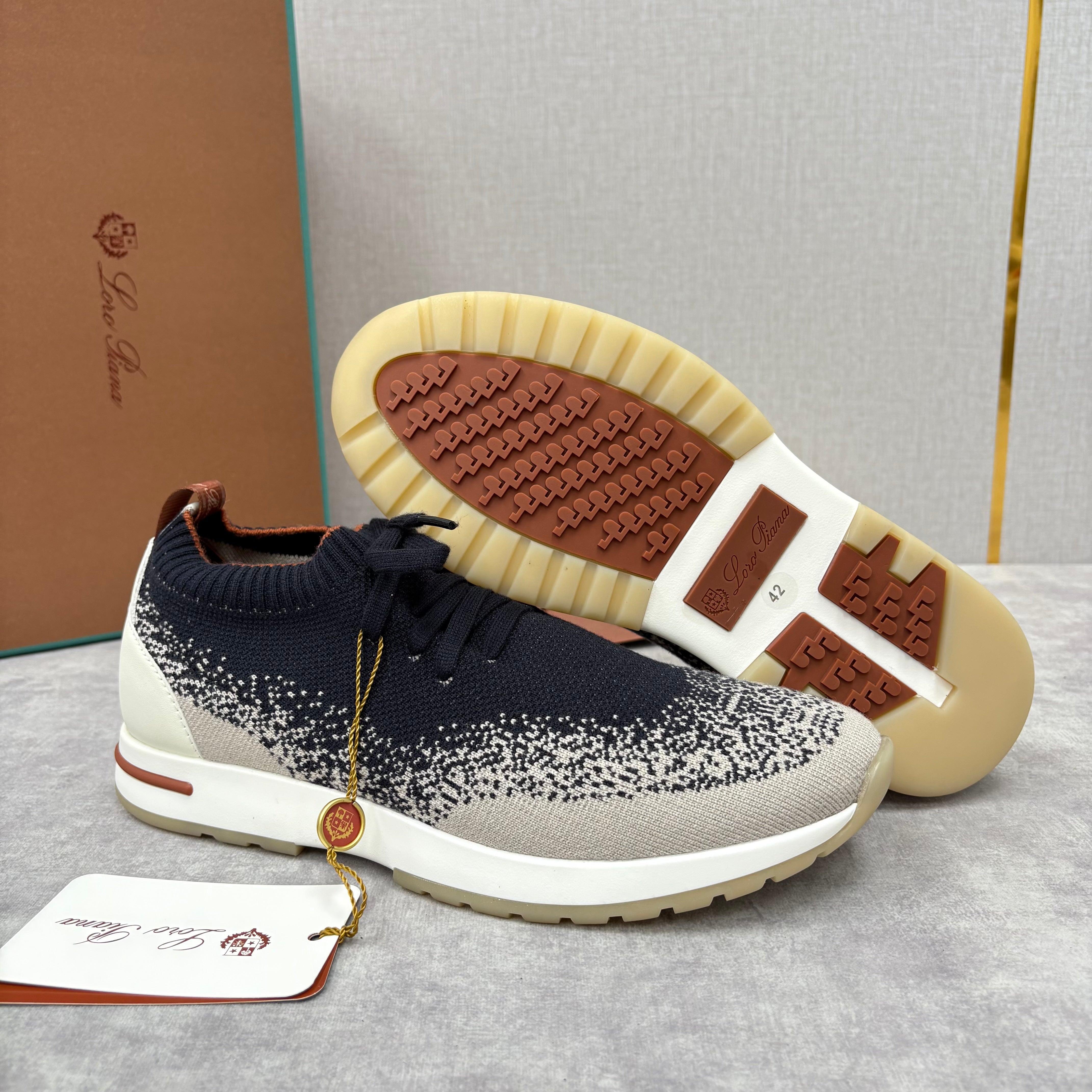Brown, Blue and Black Shoes