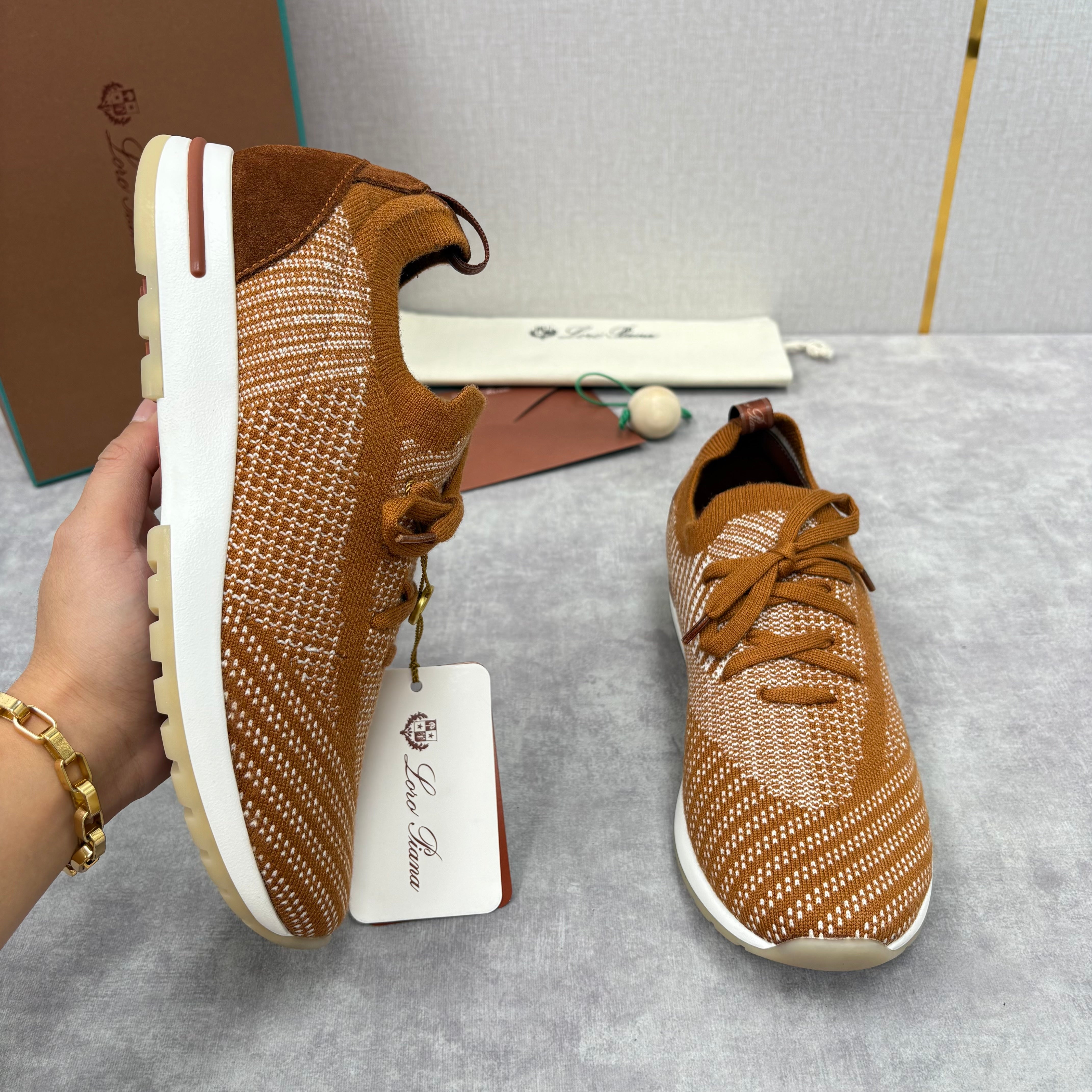 Brown, Blue and Grey Shoes