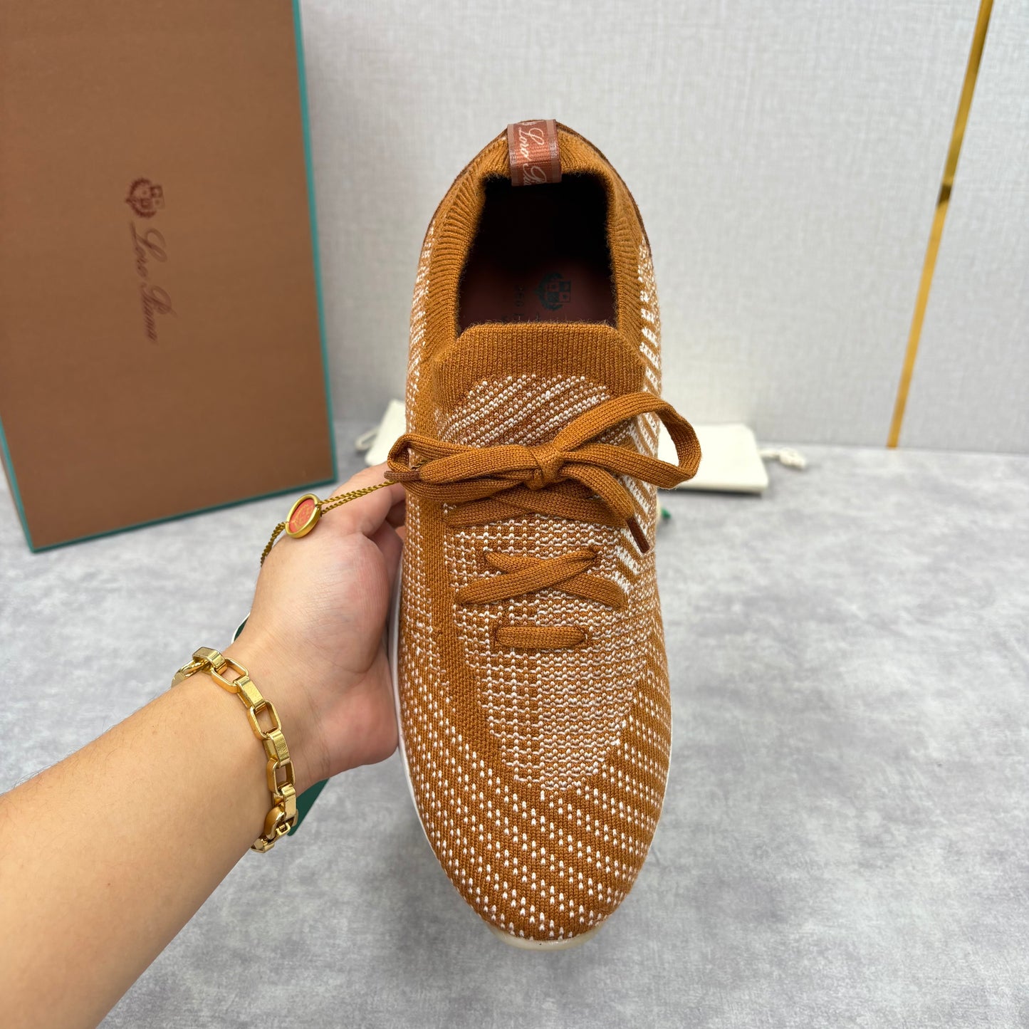 Brown, Blue and Grey Shoes