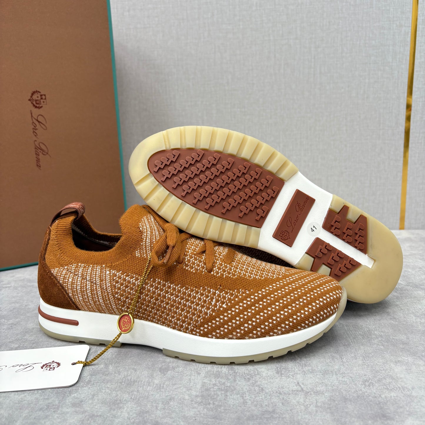 Brown, Blue and Grey Shoes