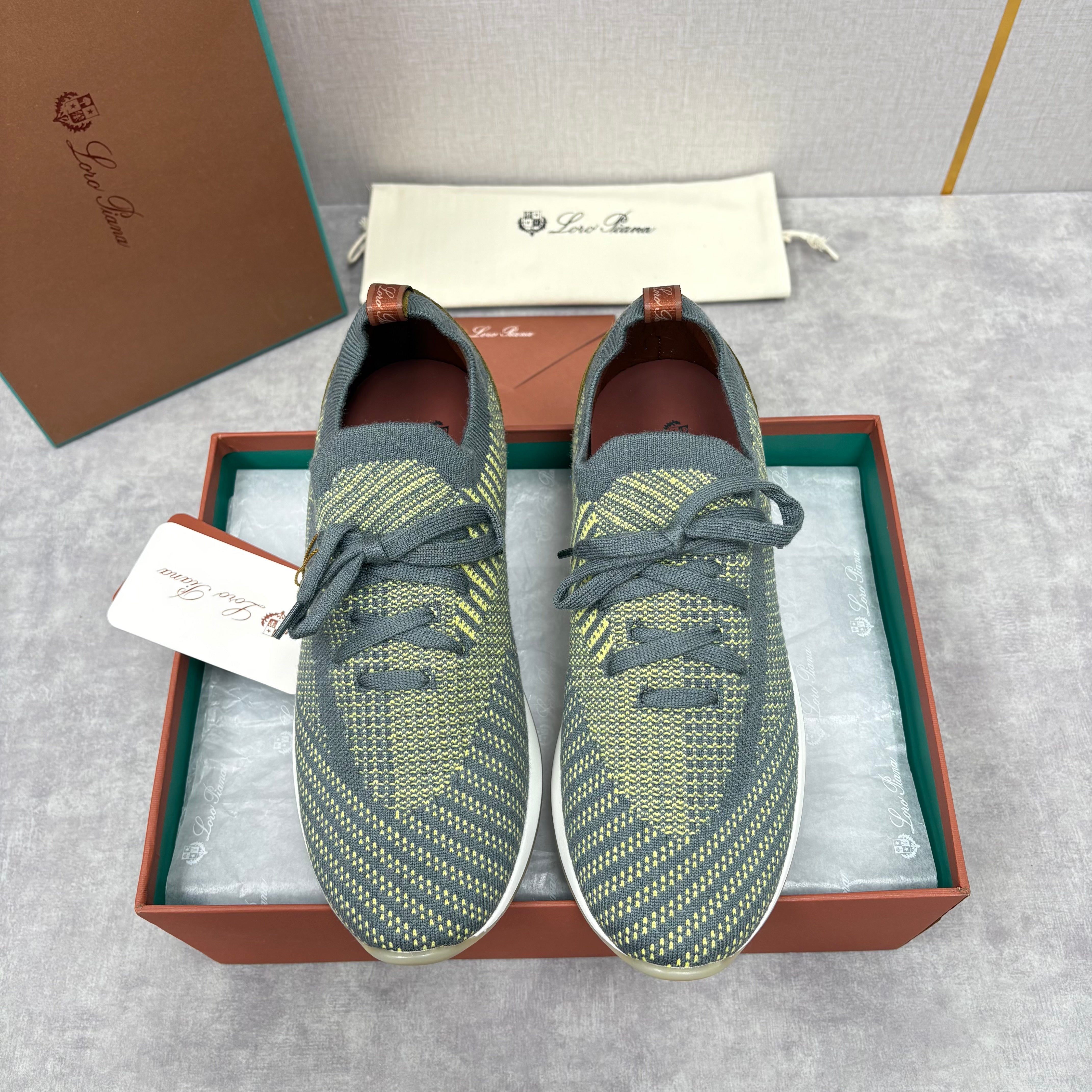 Brown, Blue and Grey Shoes