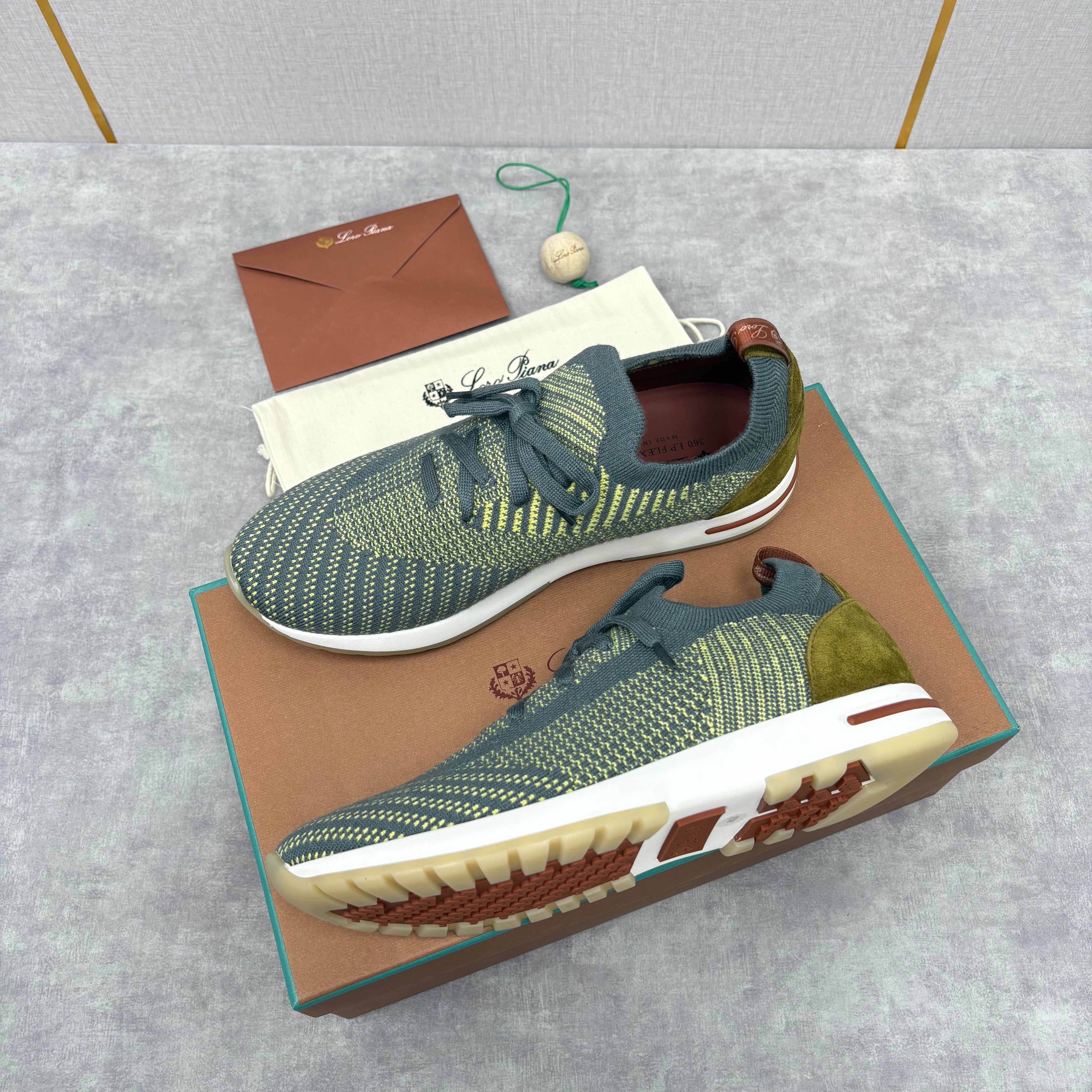 Brown, Blue and Grey Shoes