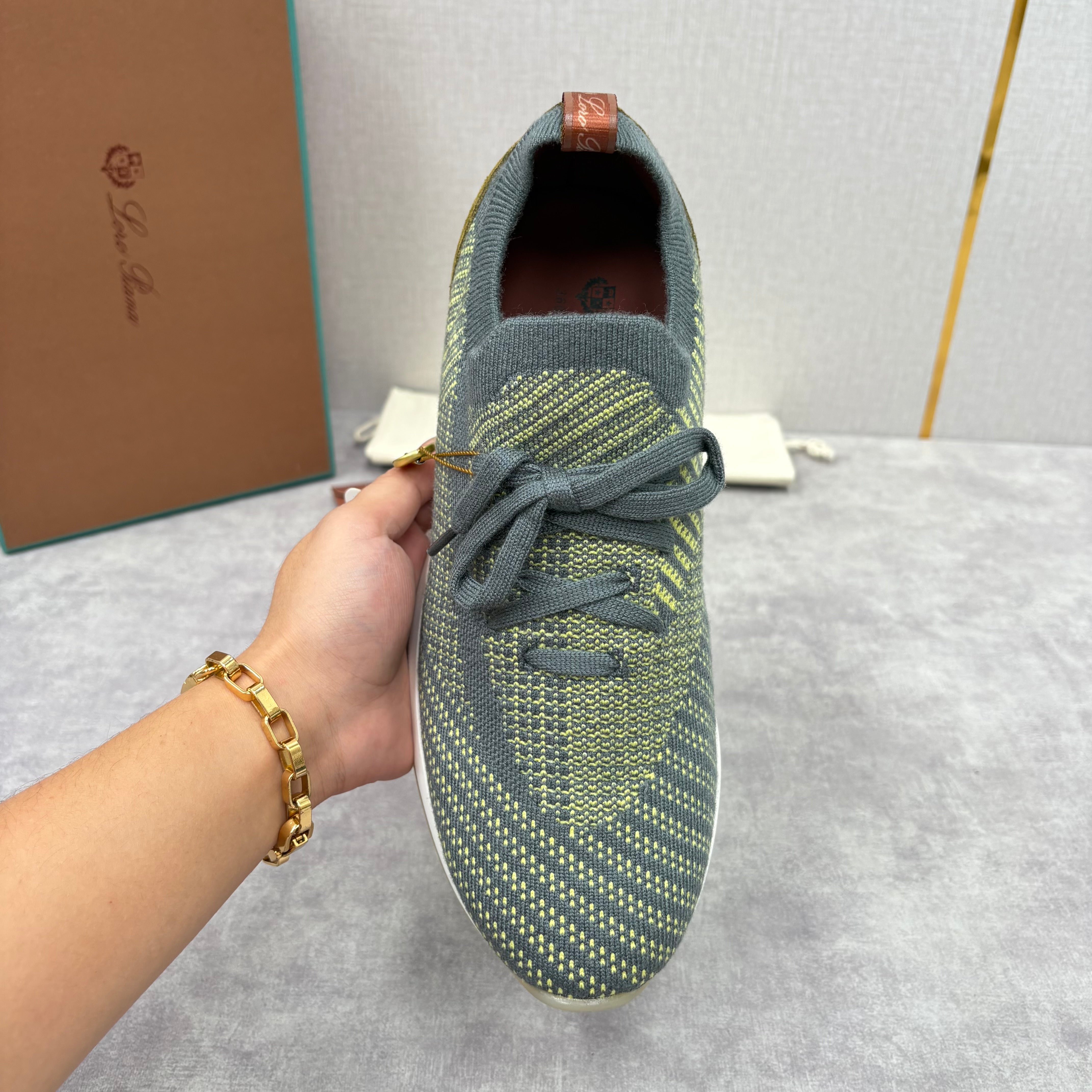 Brown, Blue and Grey Shoes
