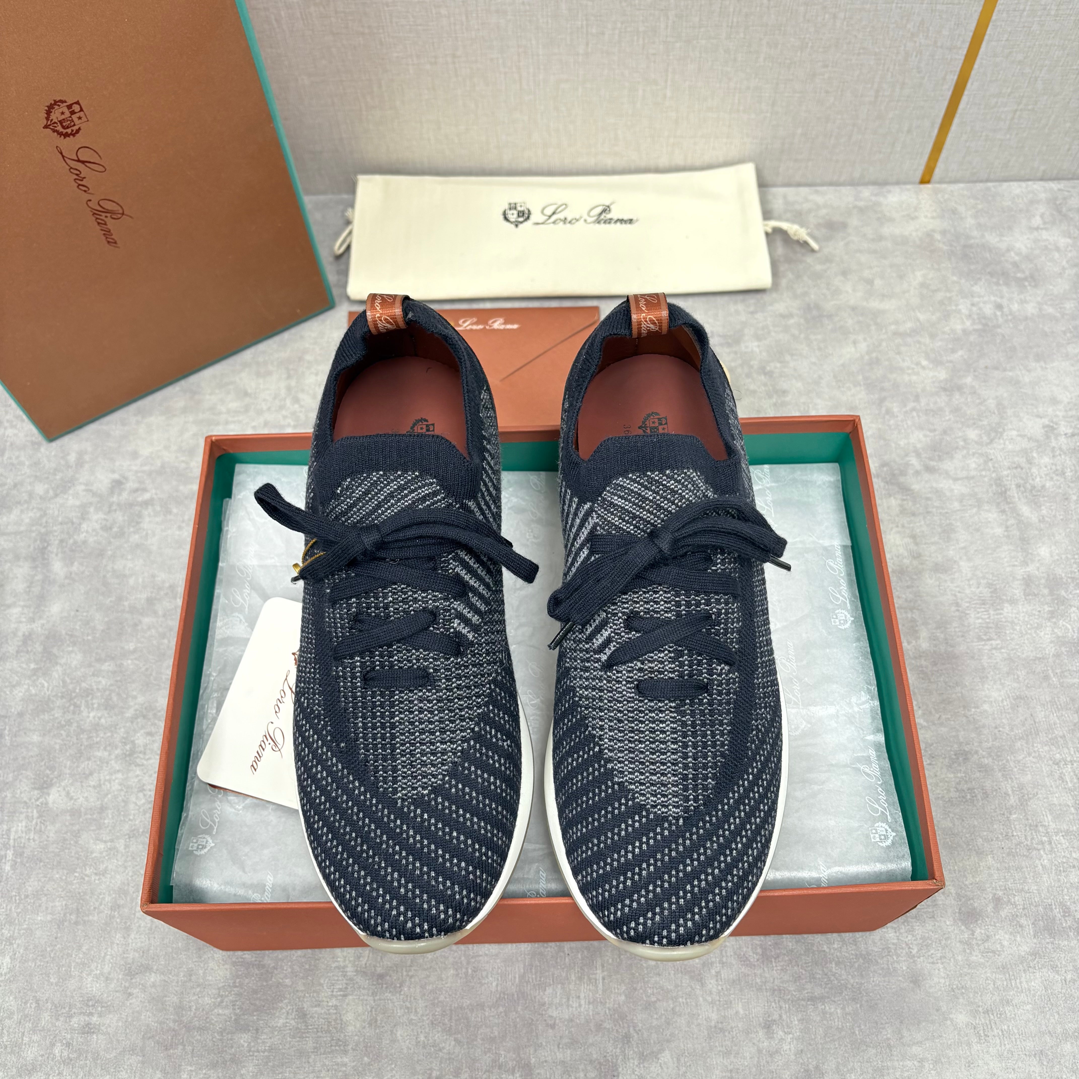 Brown, Blue and Grey Shoes