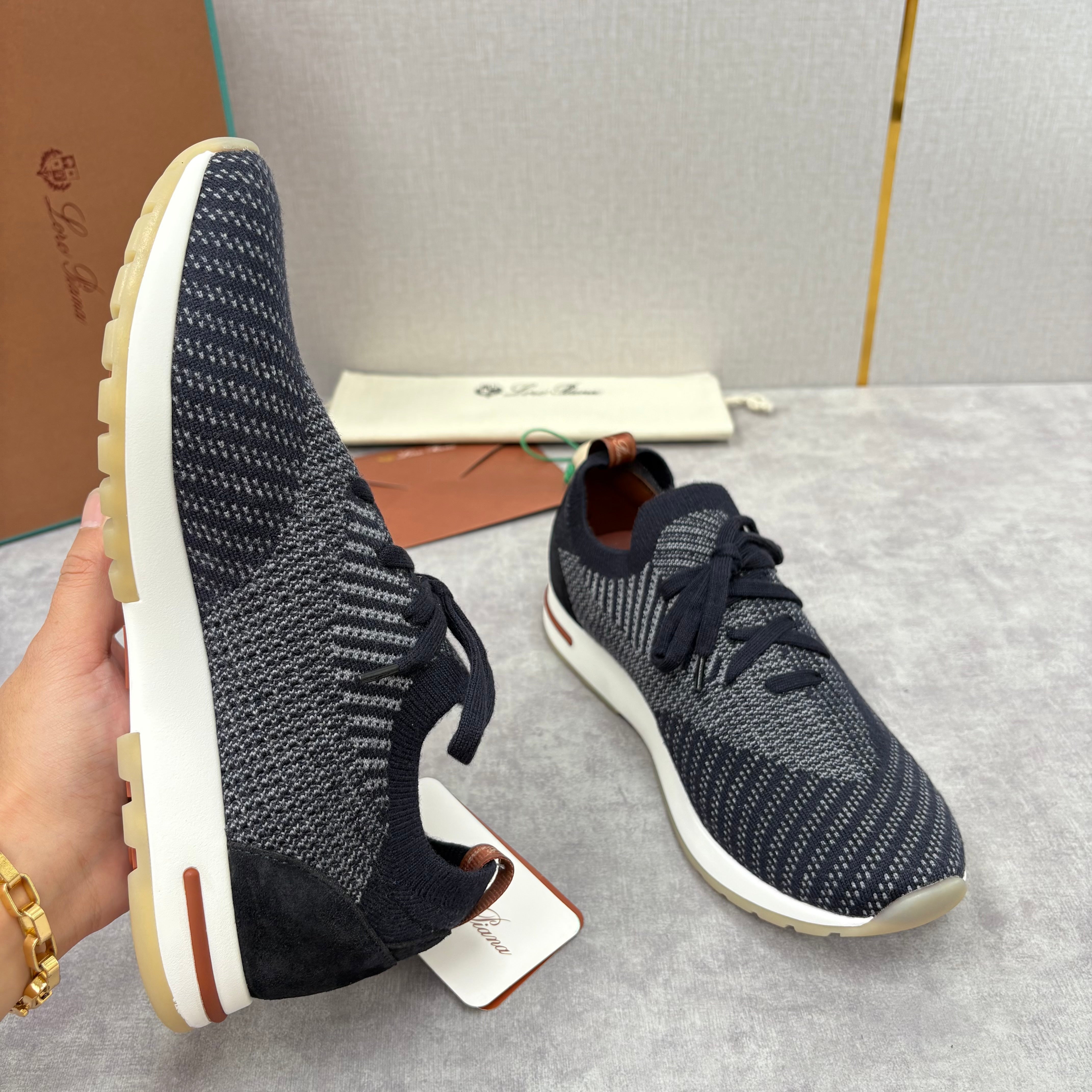 Brown, Blue and Grey Shoes