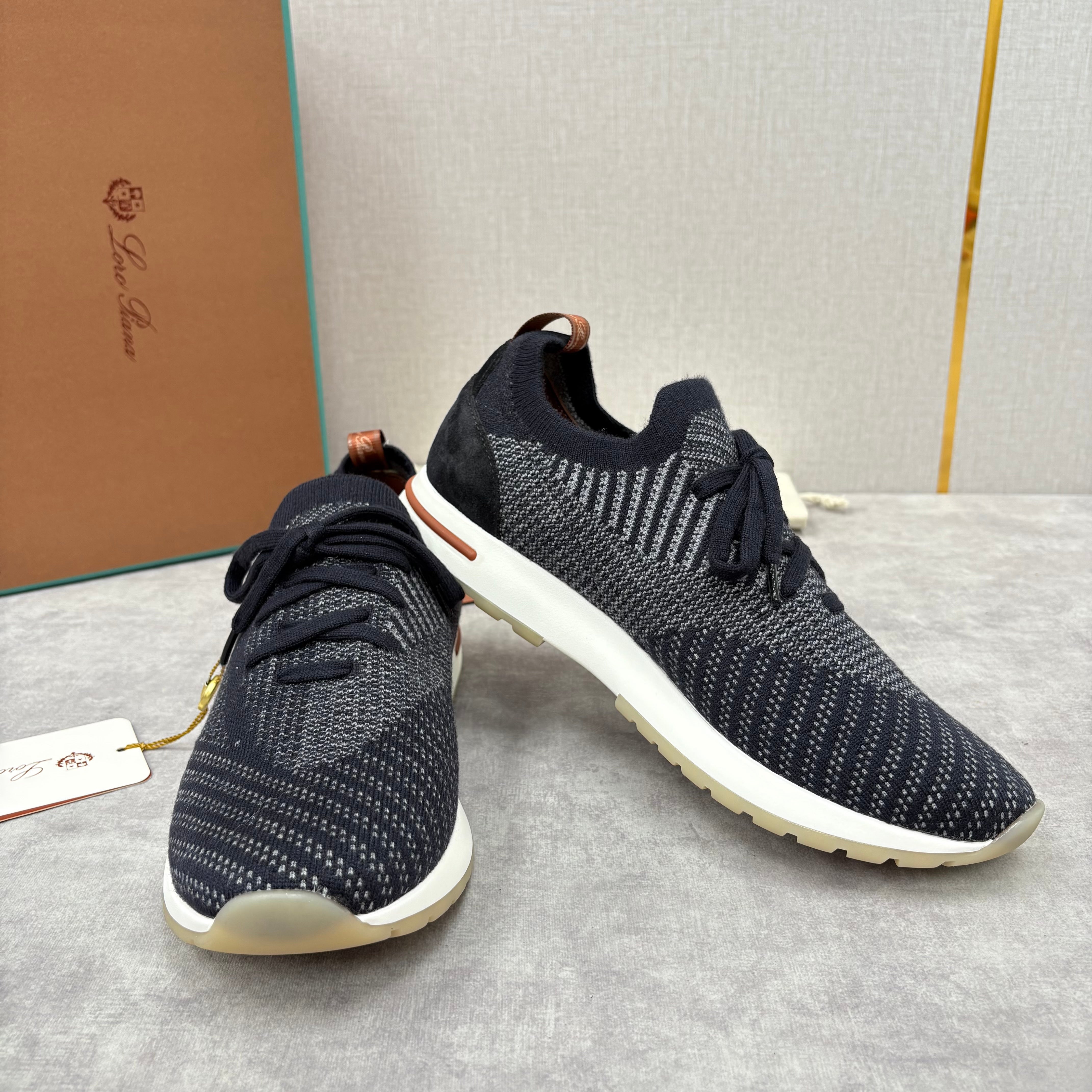 Brown, Blue and Grey Shoes