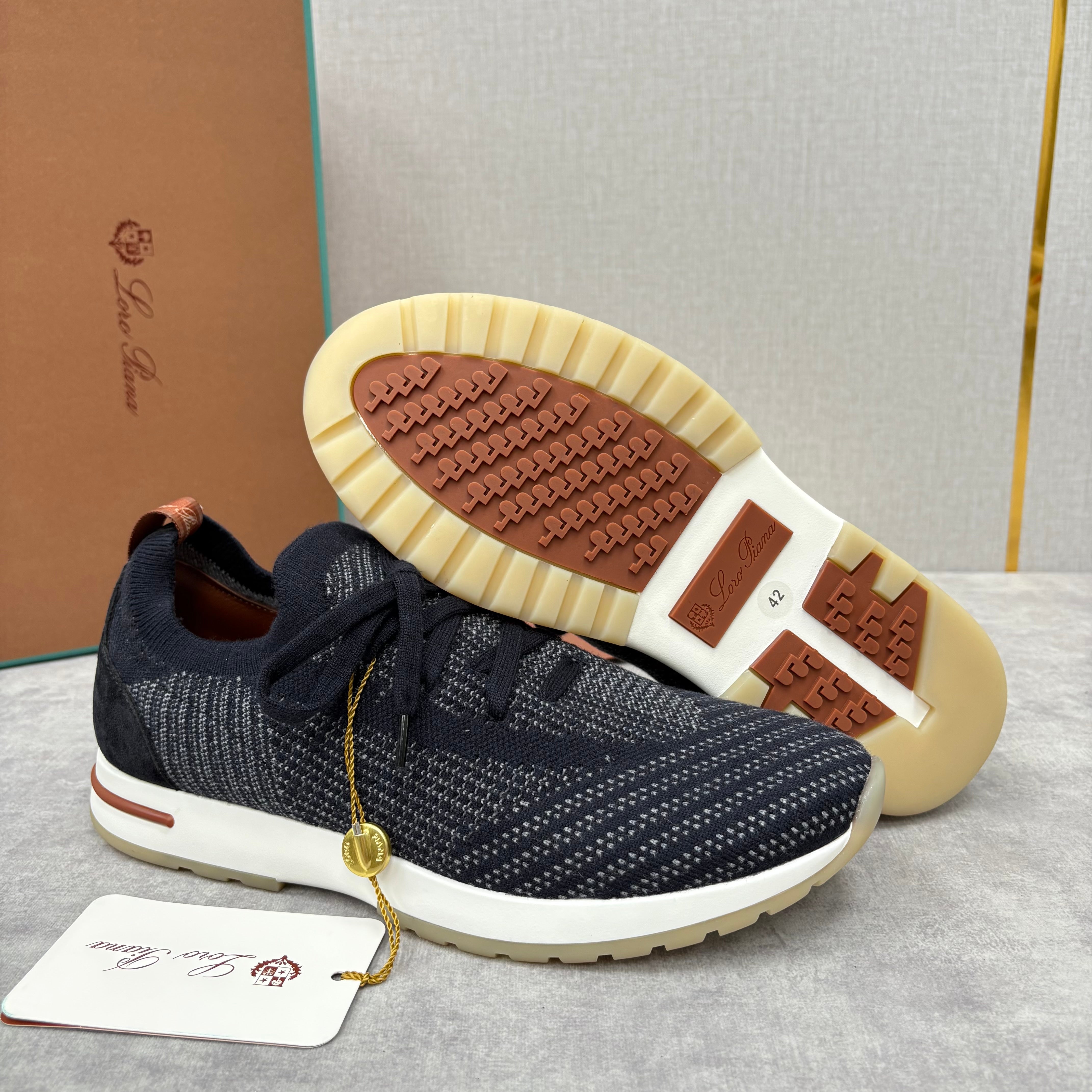Brown, Blue and Grey Shoes