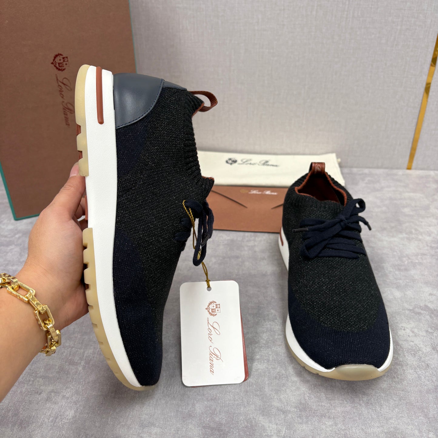 Brown, Blue Black and Grey Shoes - FashionHype.xyz
