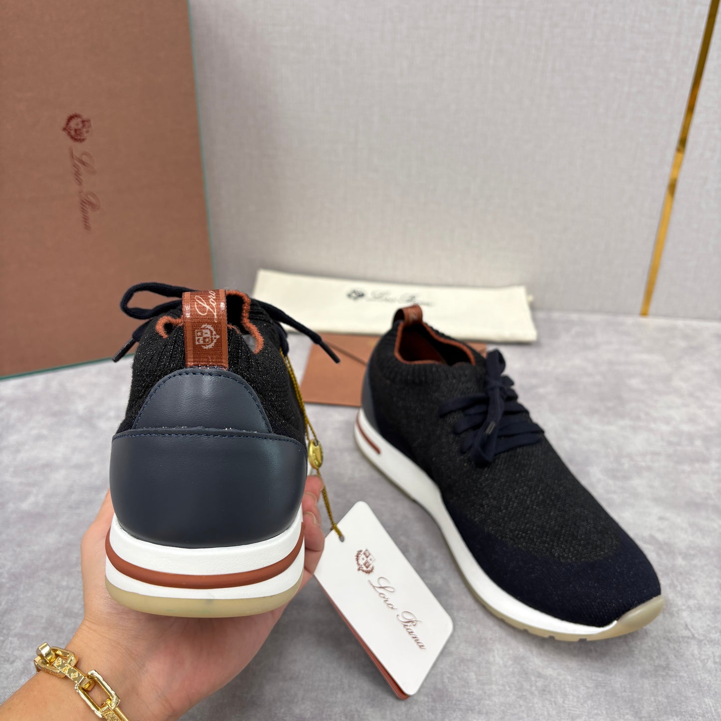 Brown, Blue Black and Grey Shoes - FashionHype.xyz