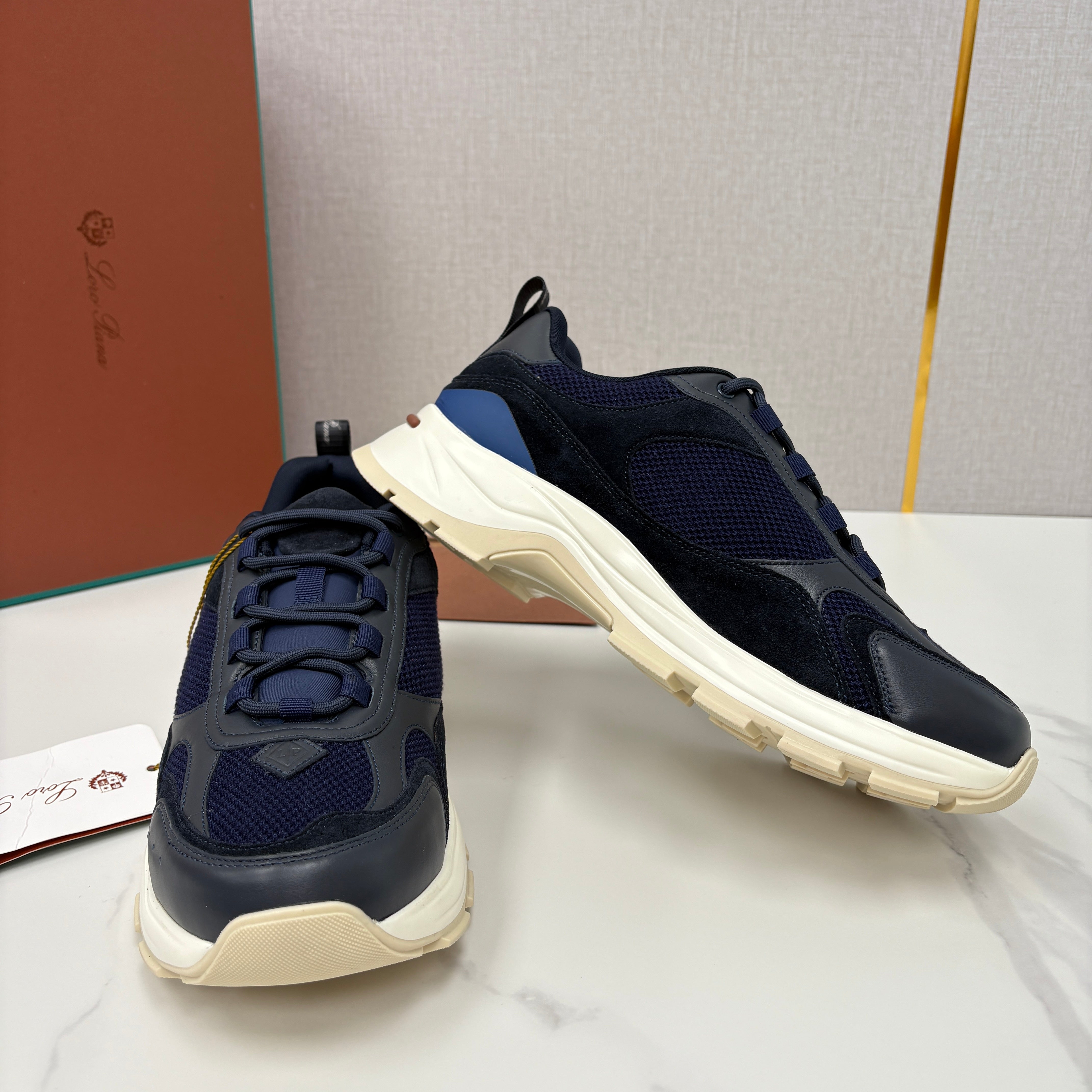 Brown, Blue and Black Shoes