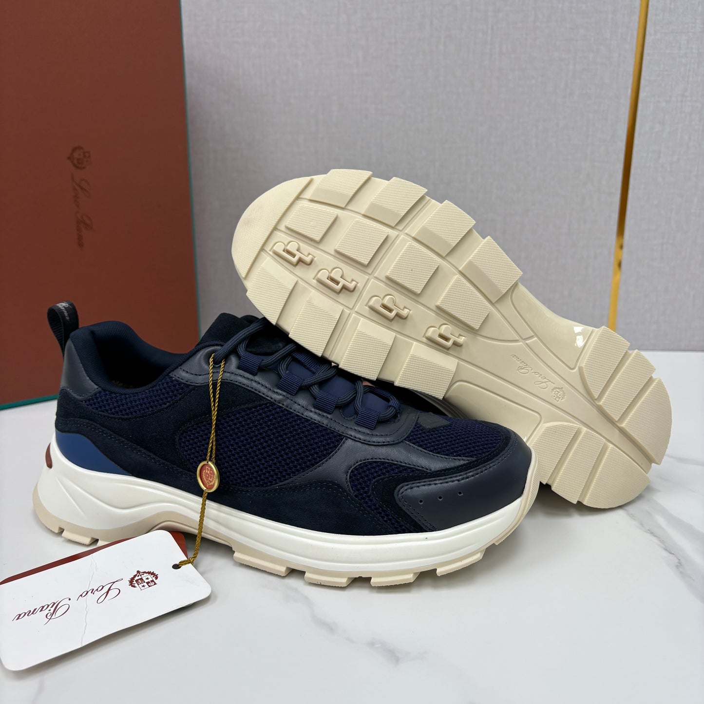 Brown, Blue and Black Shoes
