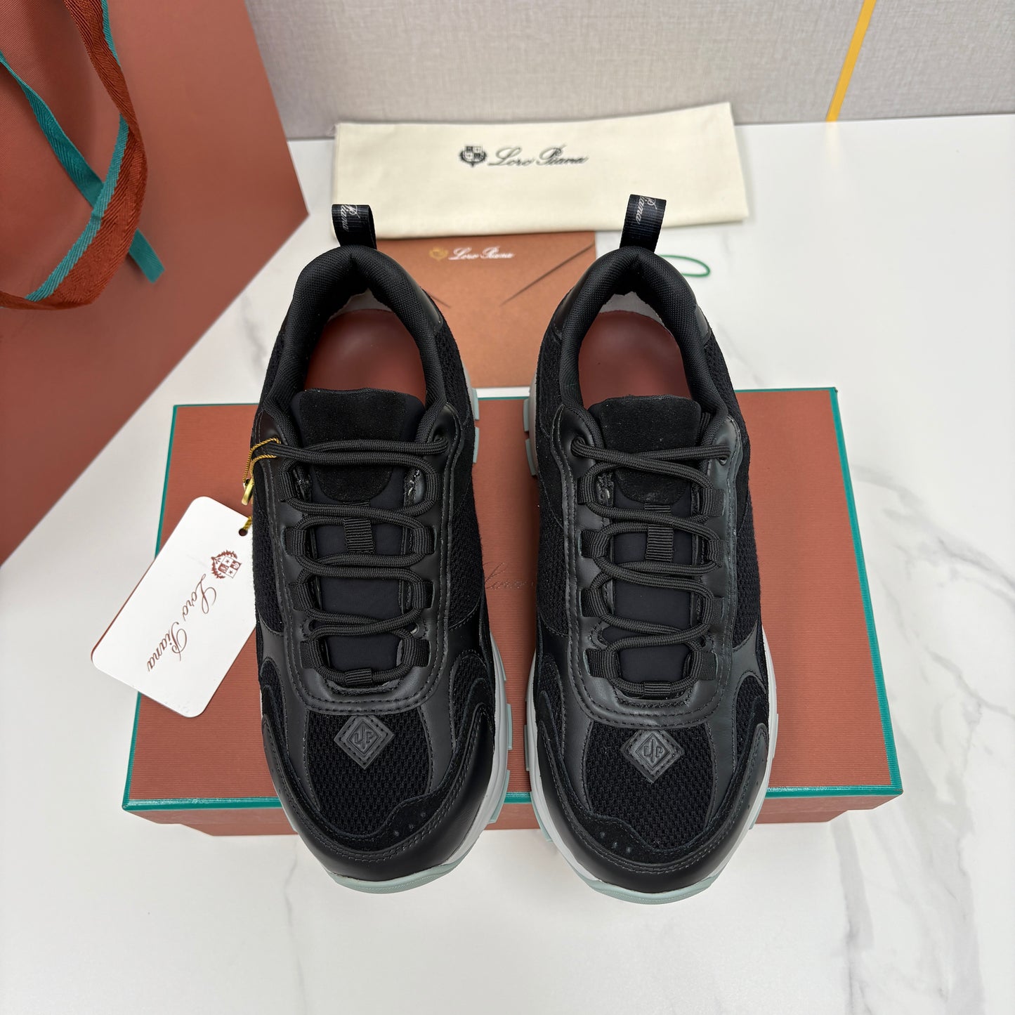 Brown, Blue and Black Shoes