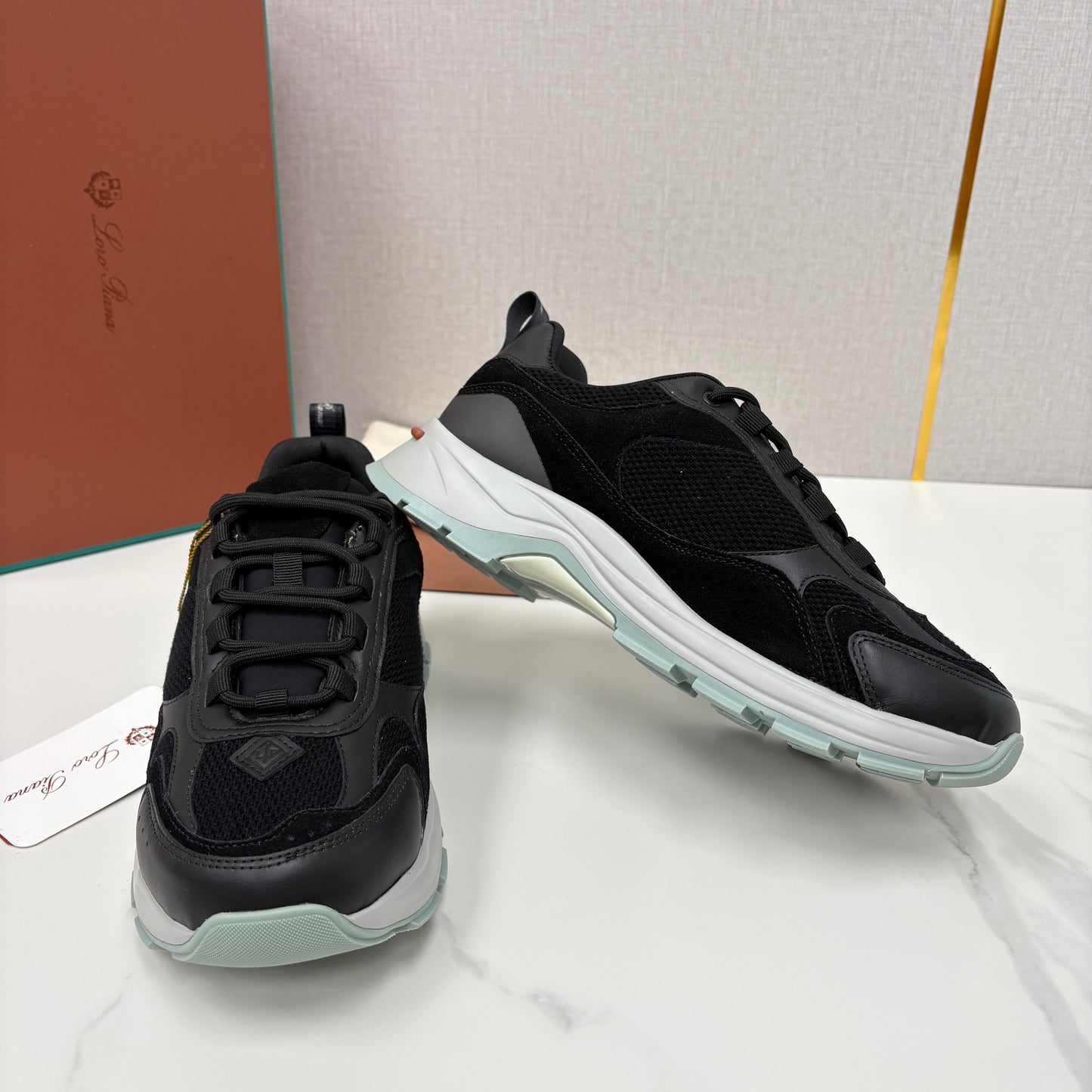 Brown, Blue and Black Shoes
